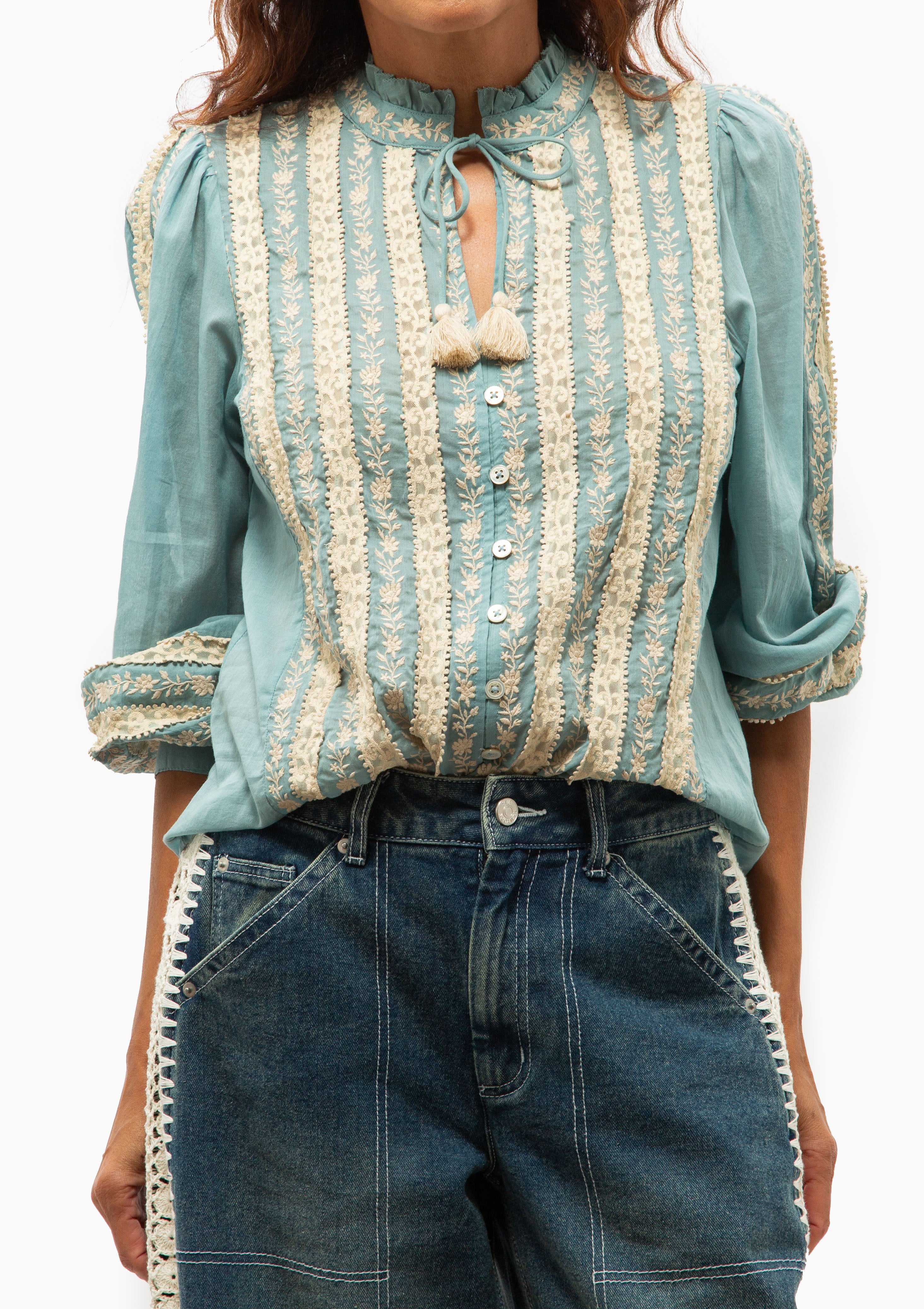 Kirsten Long Sleeve Top | Sky