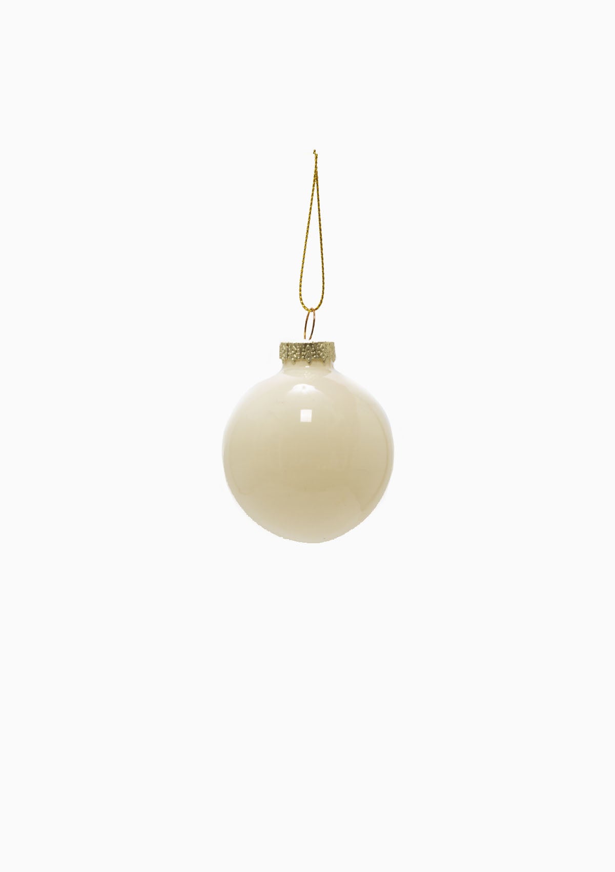 Small Glass Ball Ornament | Opaque Cream