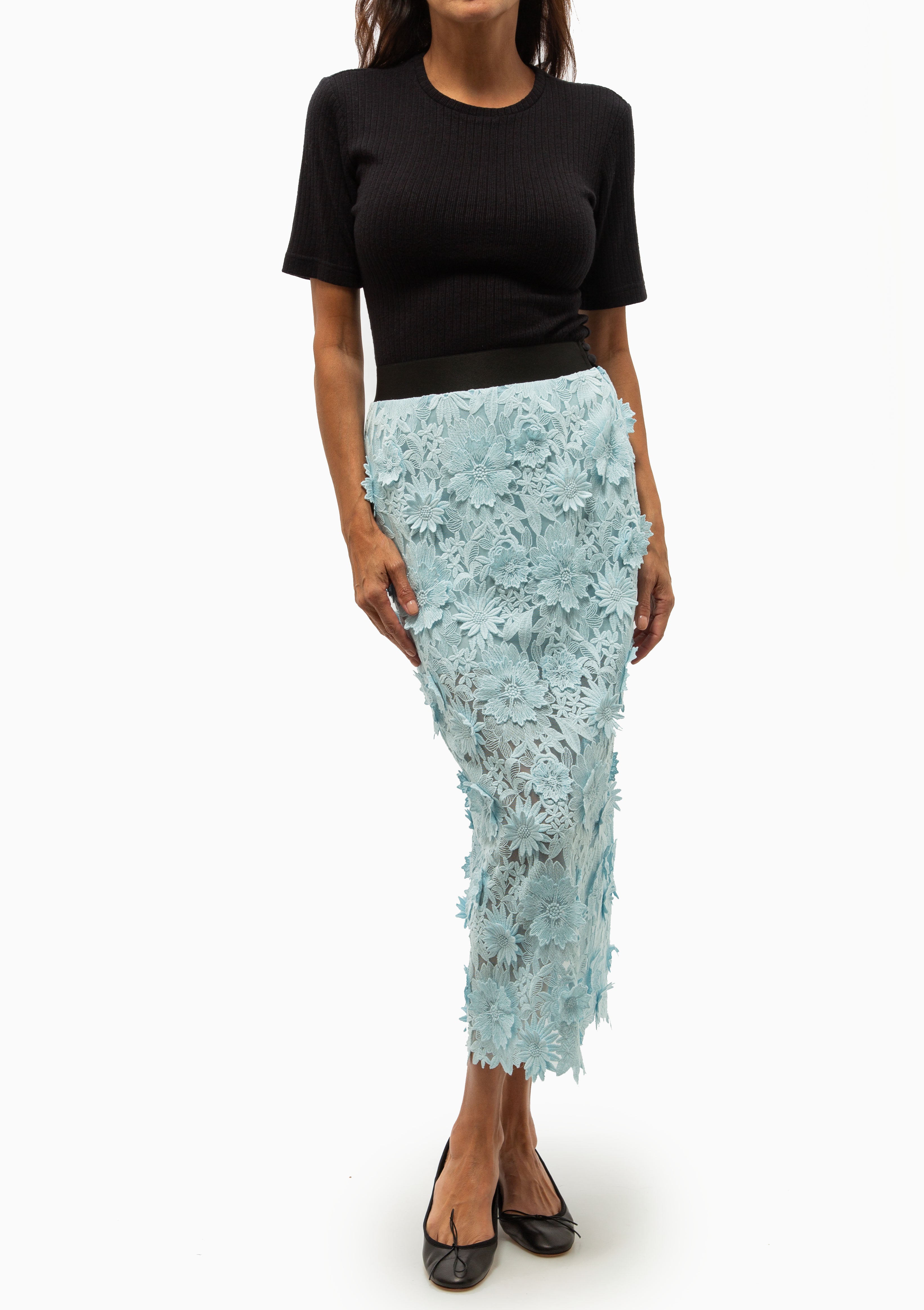 Applique Pencil Skirt | Robins Egg