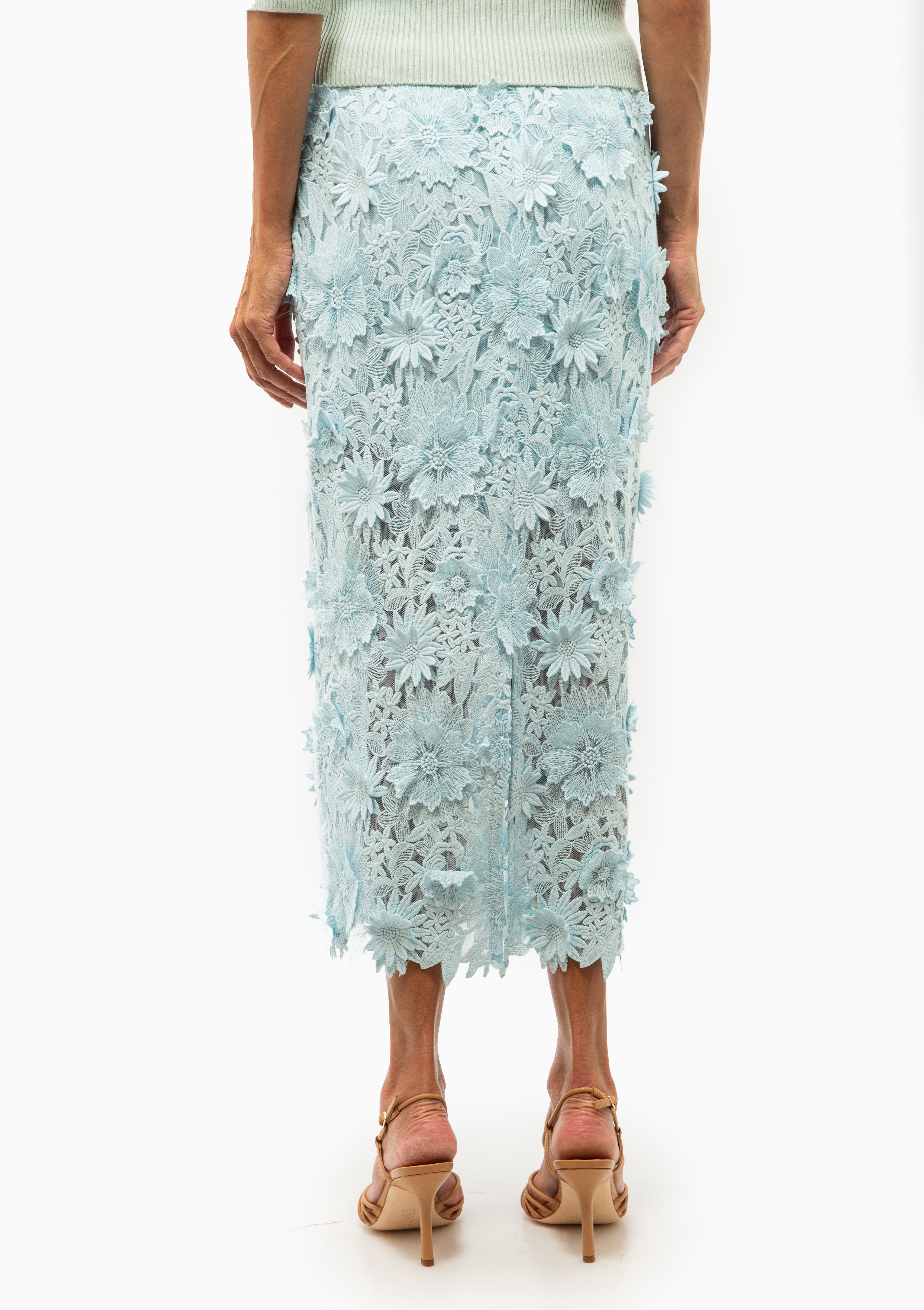 Applique Pencil Skirt | Robins Egg