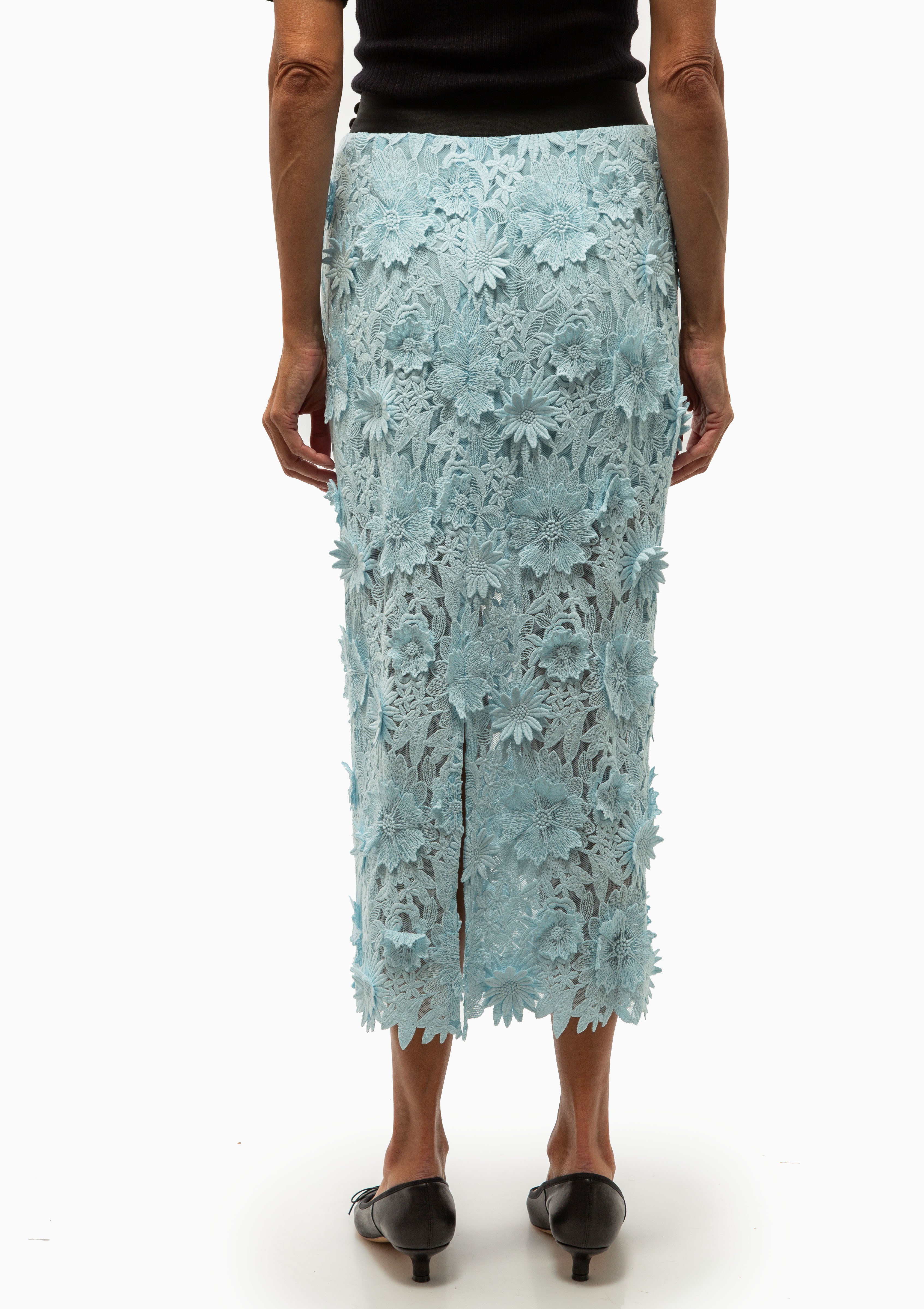 Applique Pencil Skirt | Robins Egg