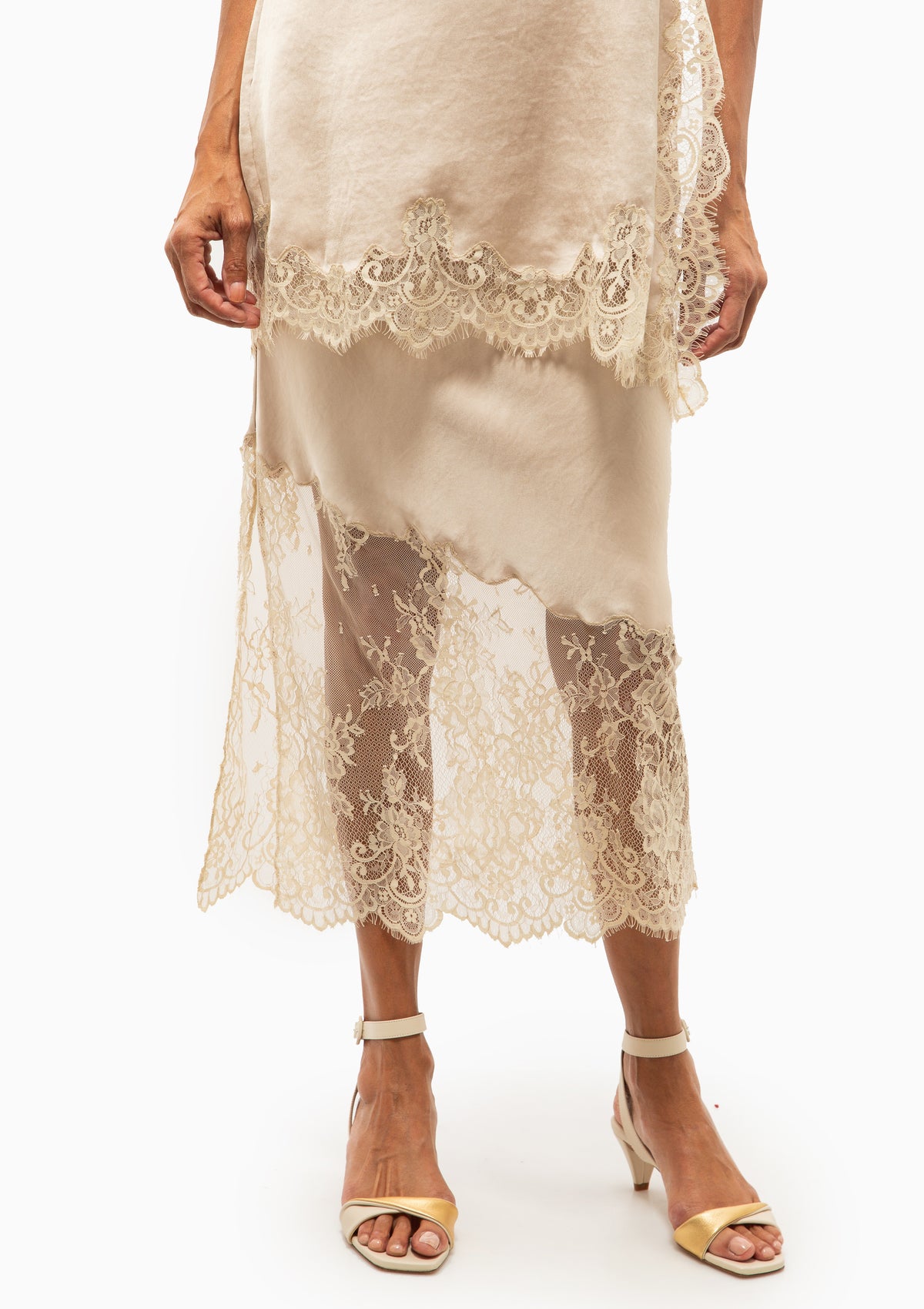 Lingerie Slip Skirt | Champagne