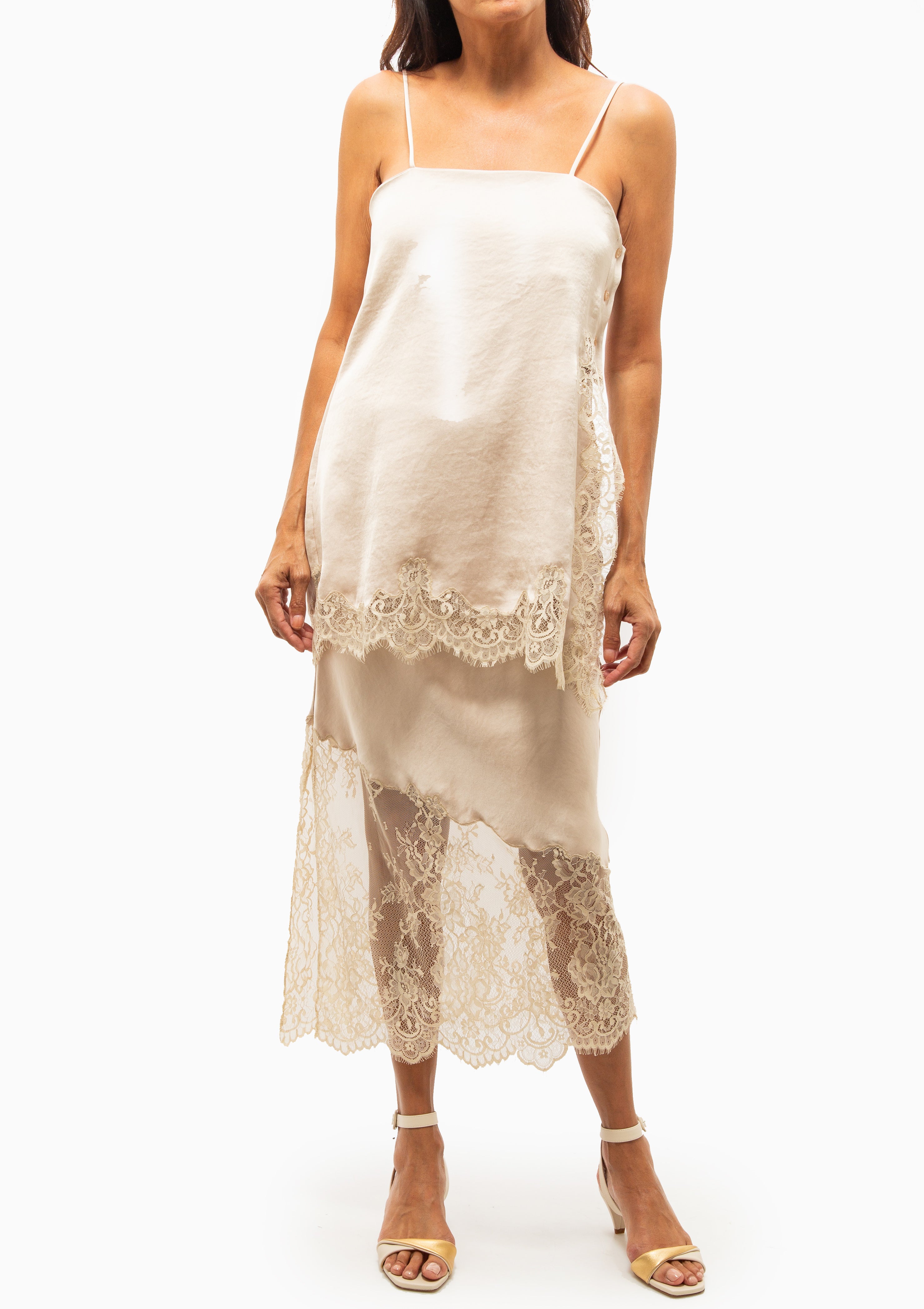 Lingerie Slip Skirt | Champagne
