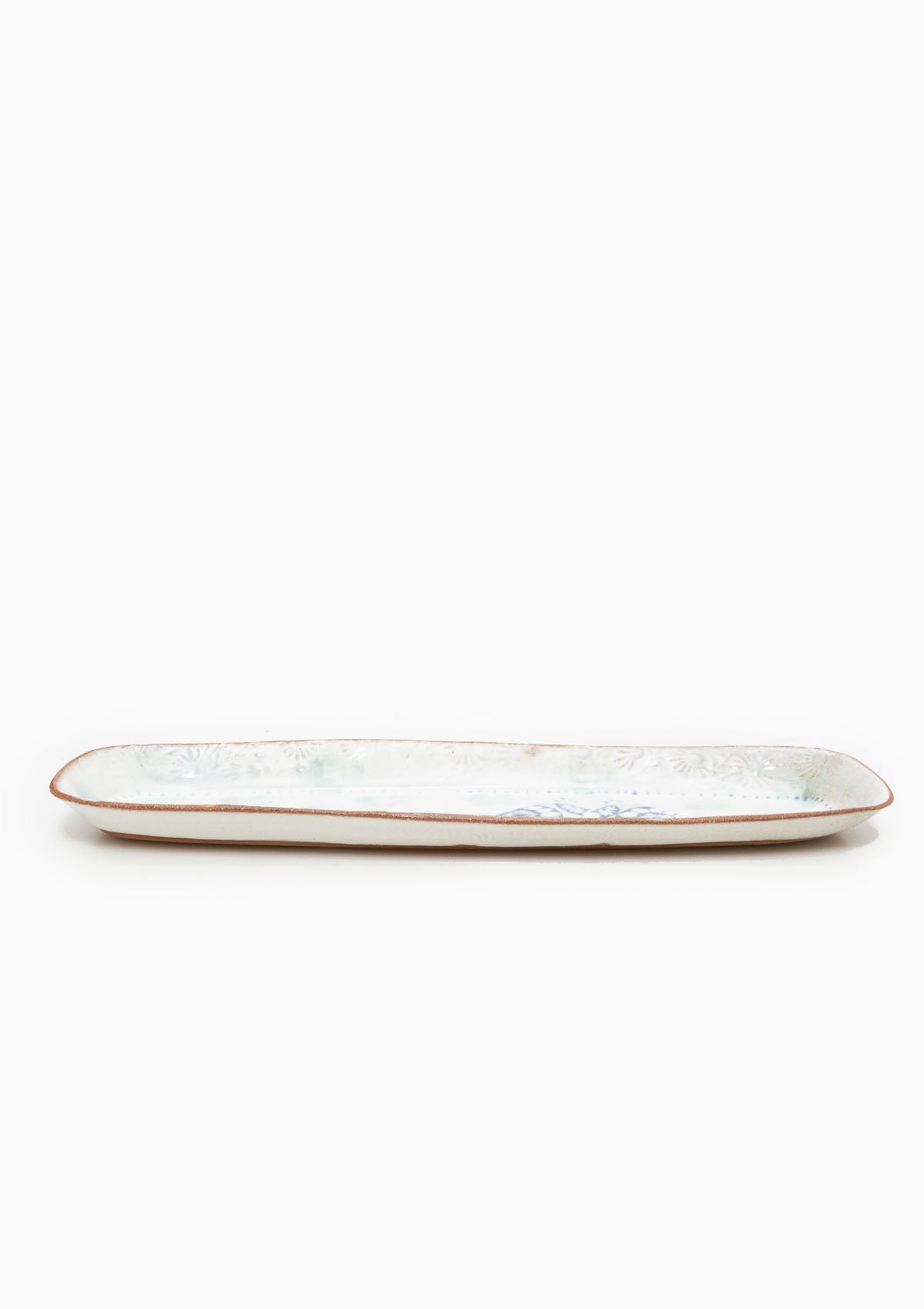 Long Oval Tray Love Birds Blue 1