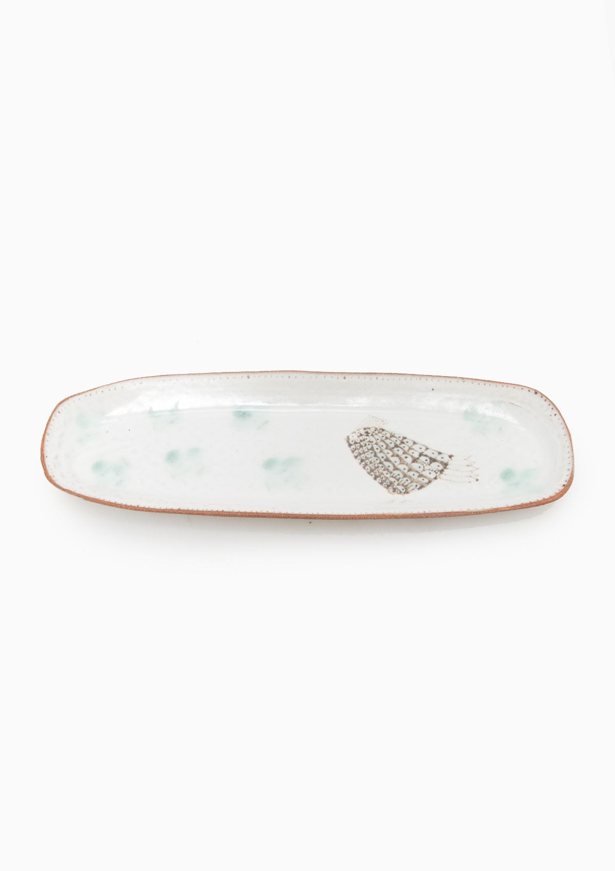 Long Oval Tray Single Bird Grey 1