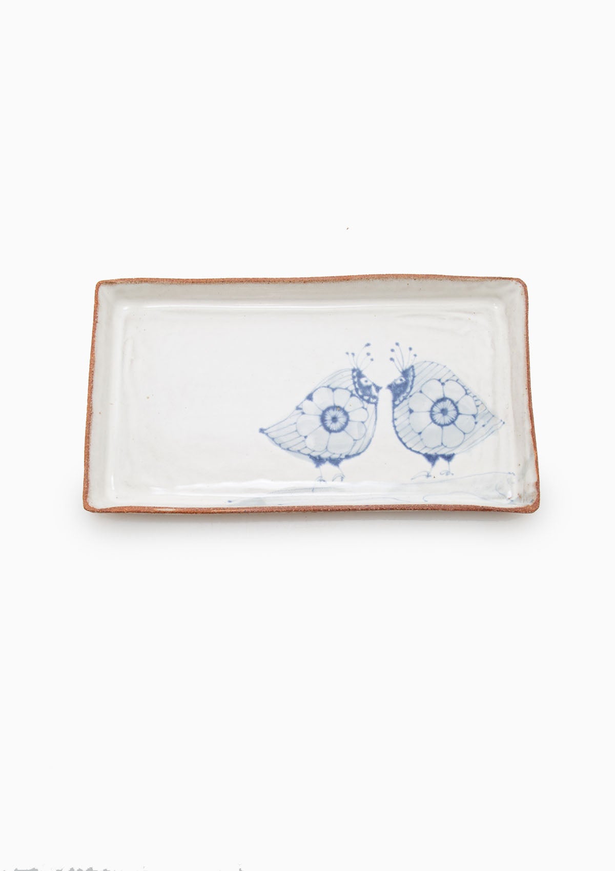 Medium Rectangle Tray Love Birds Blue 3