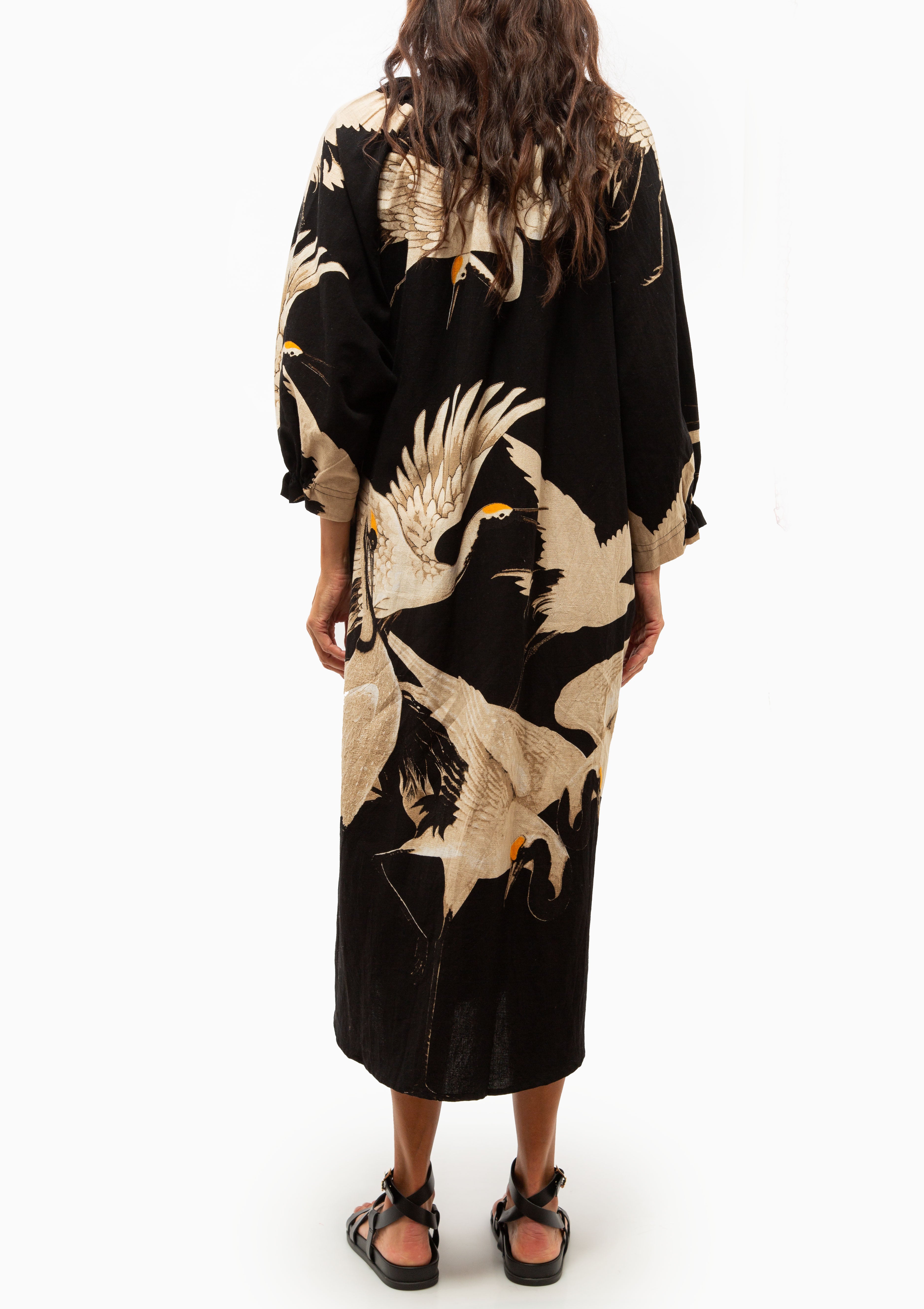 Stork Raglan Dress | Black