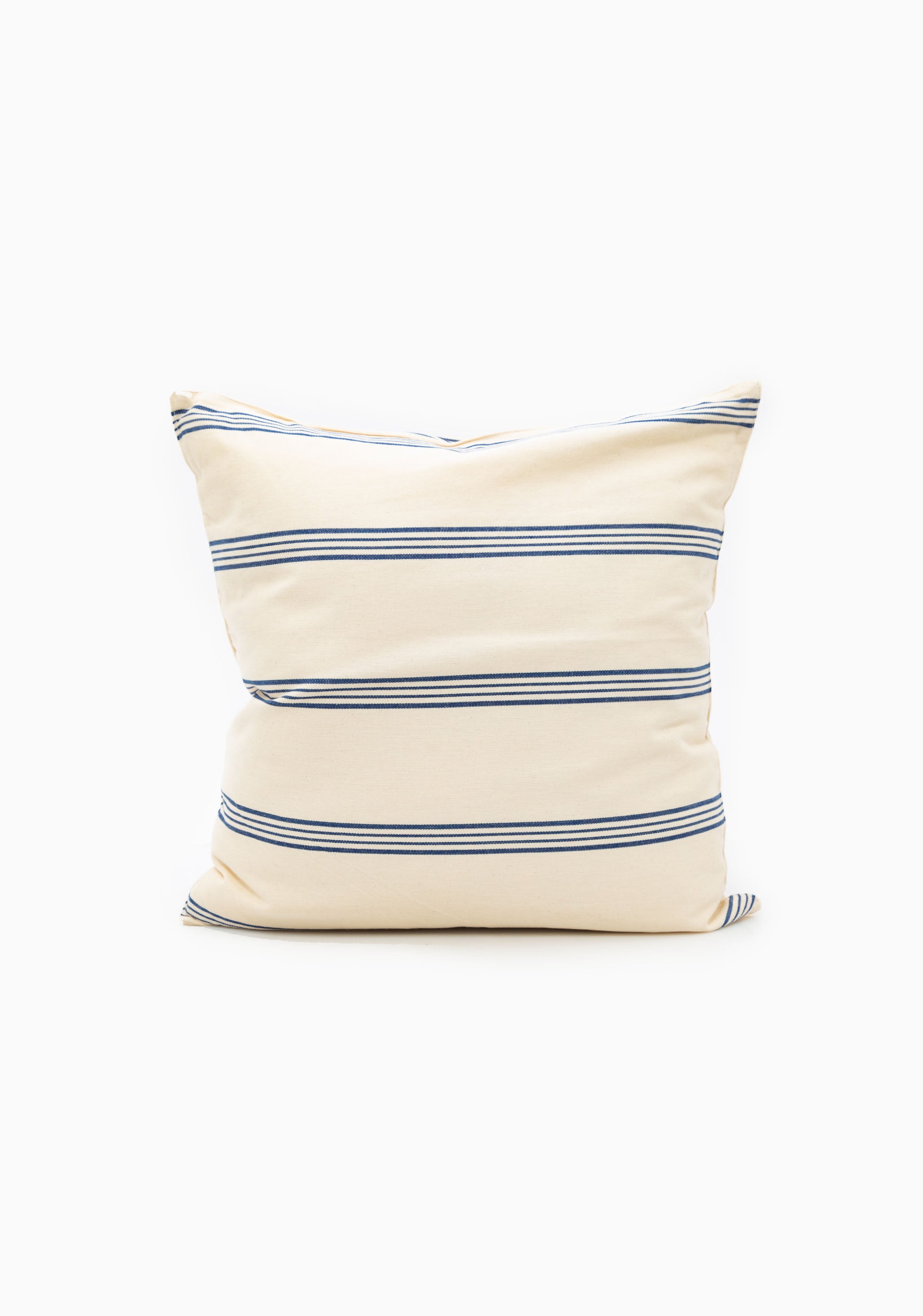 New Cushion, Navy/Ecru Thin Stripe | 16" x 16"