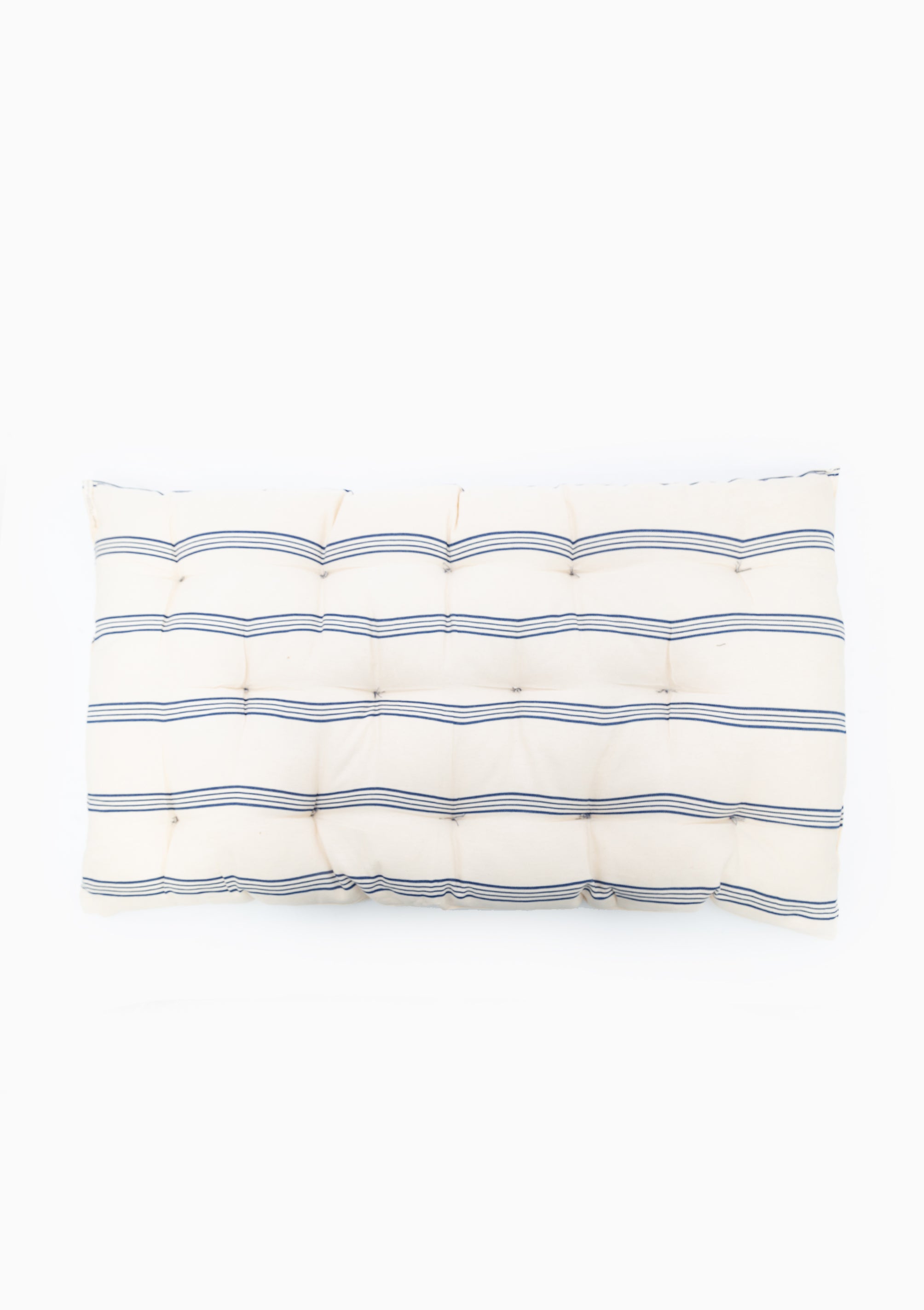 New Large Pet Bed, Navy/Ecru Thin Stripe | 24" x 42"