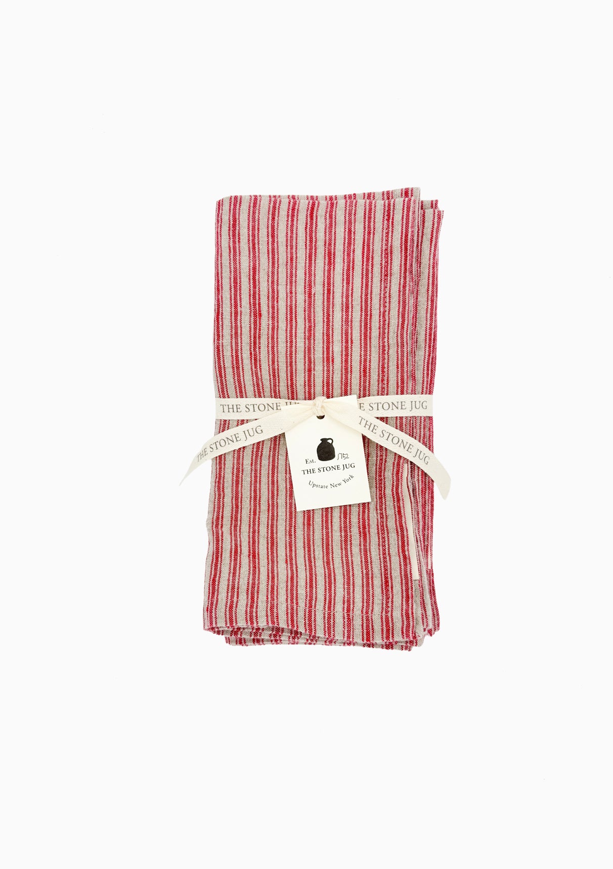 Holiday Stripe 100% Stone Washed Linen Napkin | Set Of 4