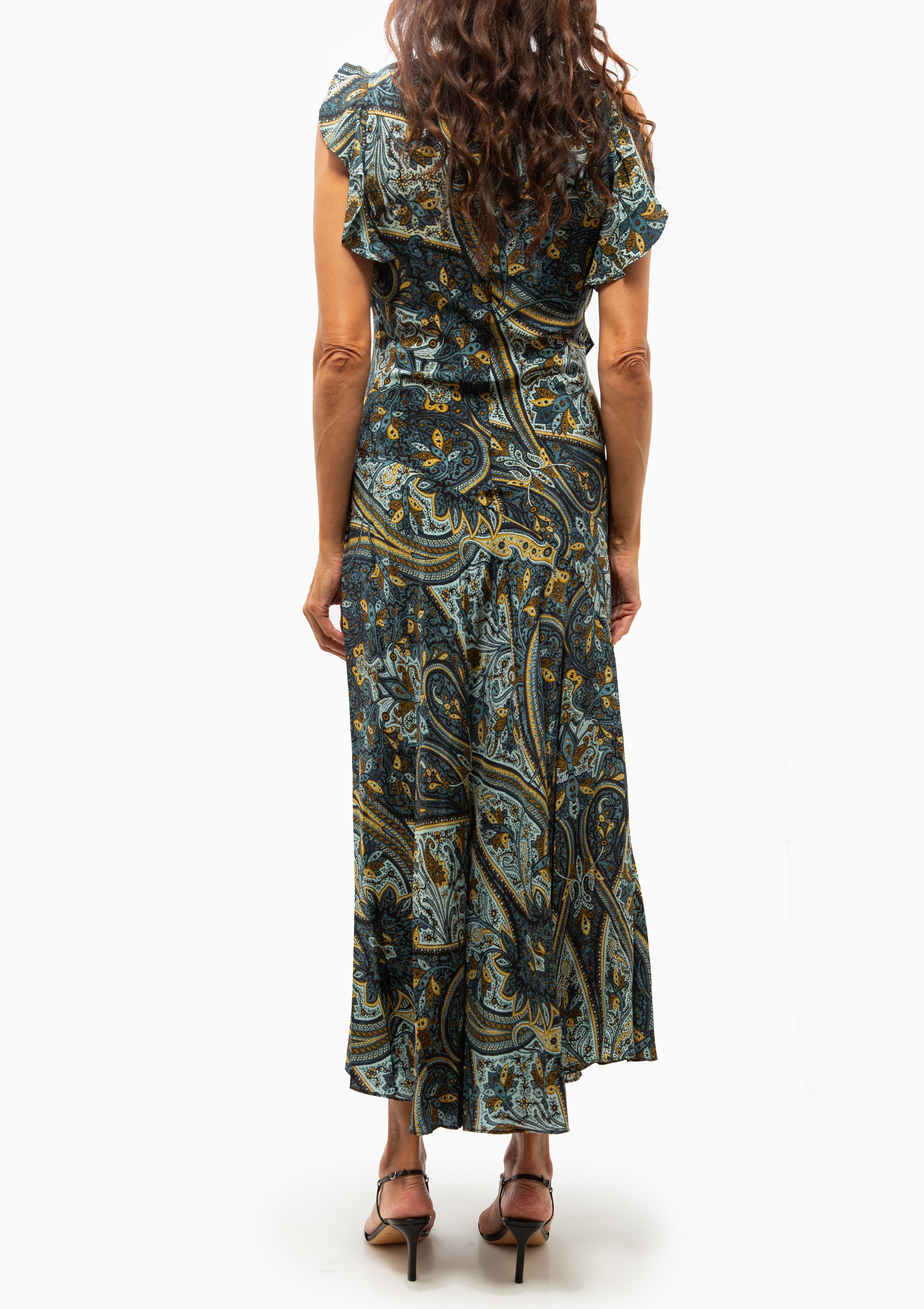 Ameline Sleeveless Silk Dress | Prussian