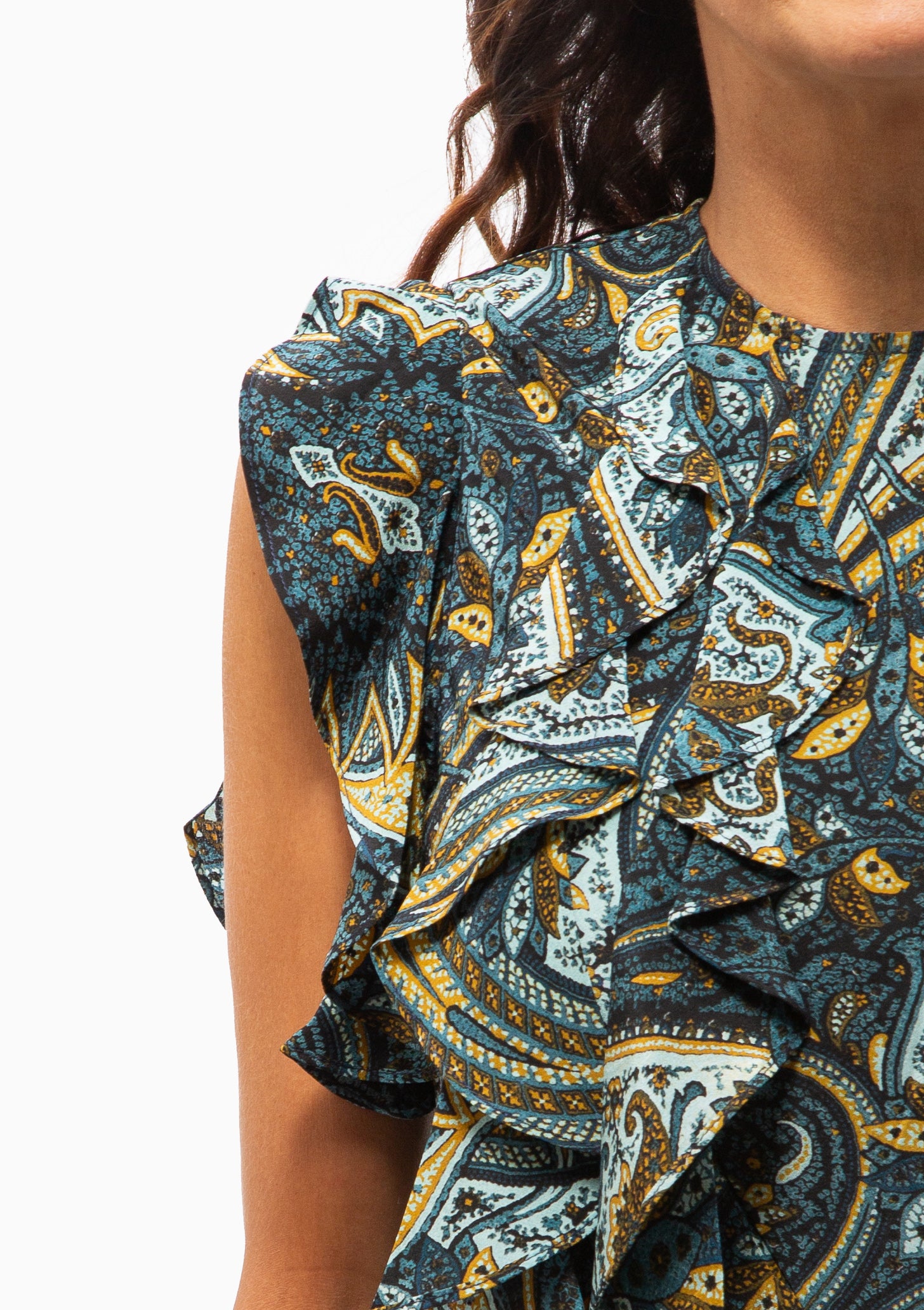 Ameline Sleeveless Silk Dress | Prussian