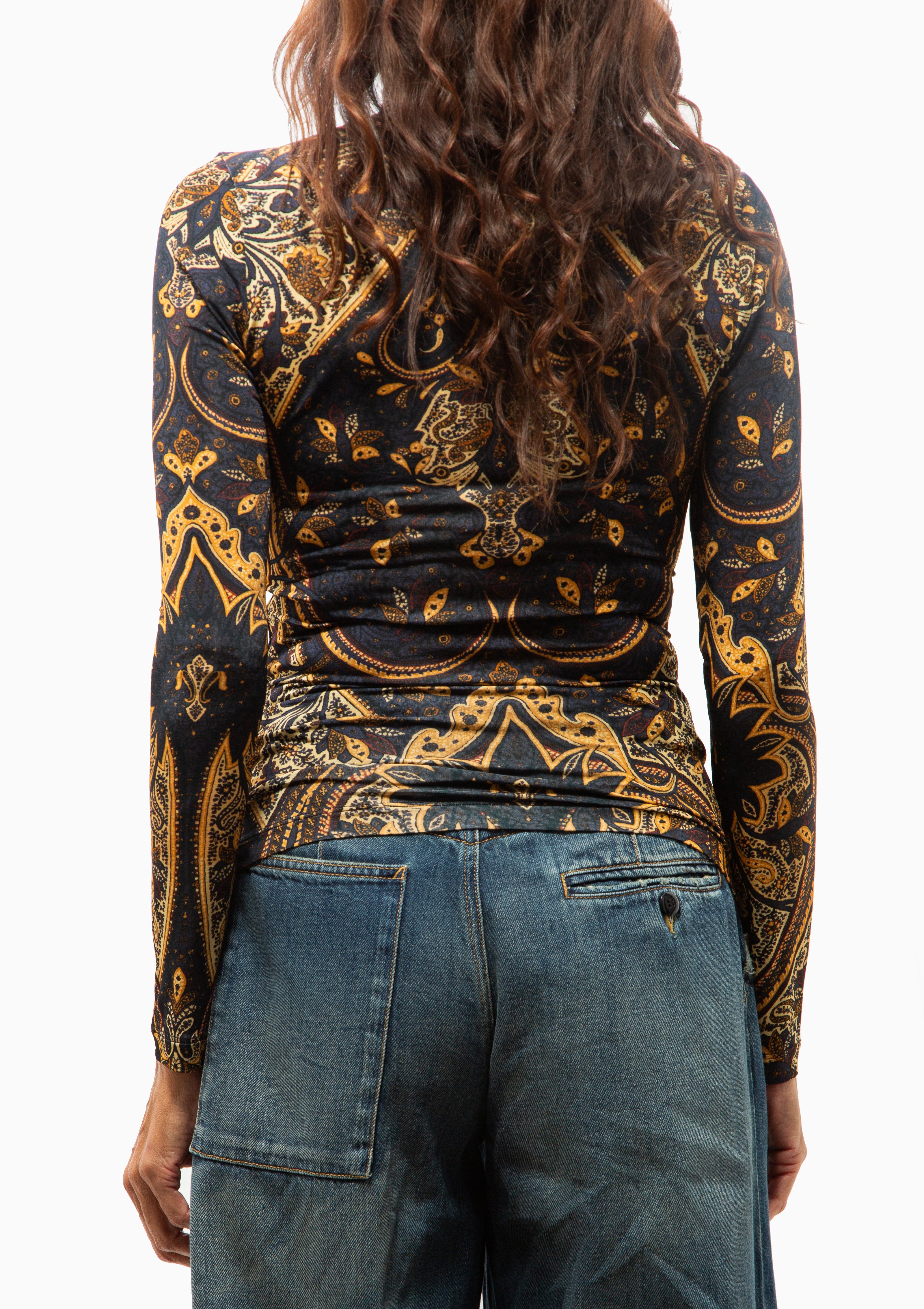 Aurelia Long Sleeve Jersey Top | Twilight Paisley
