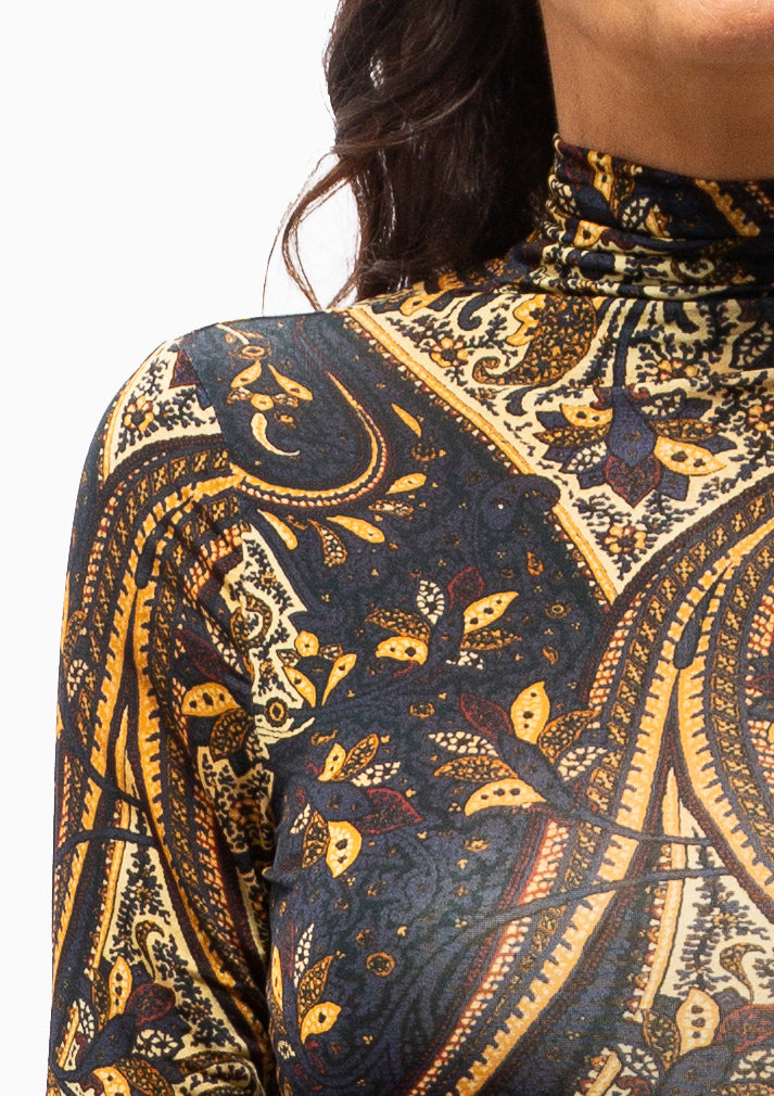 Aurelia Long Sleeve Jersey Top | Twilight Paisley