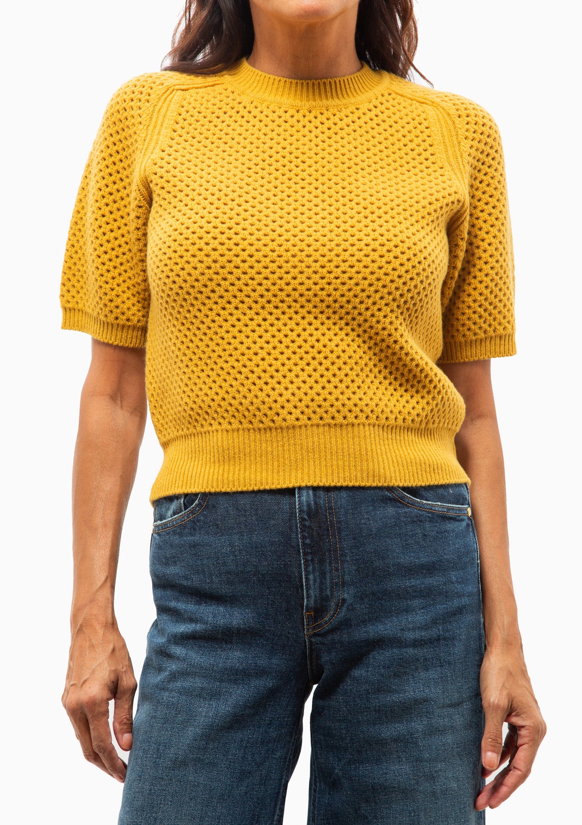 Imara Short Sleeve Knit Top | Turmeric