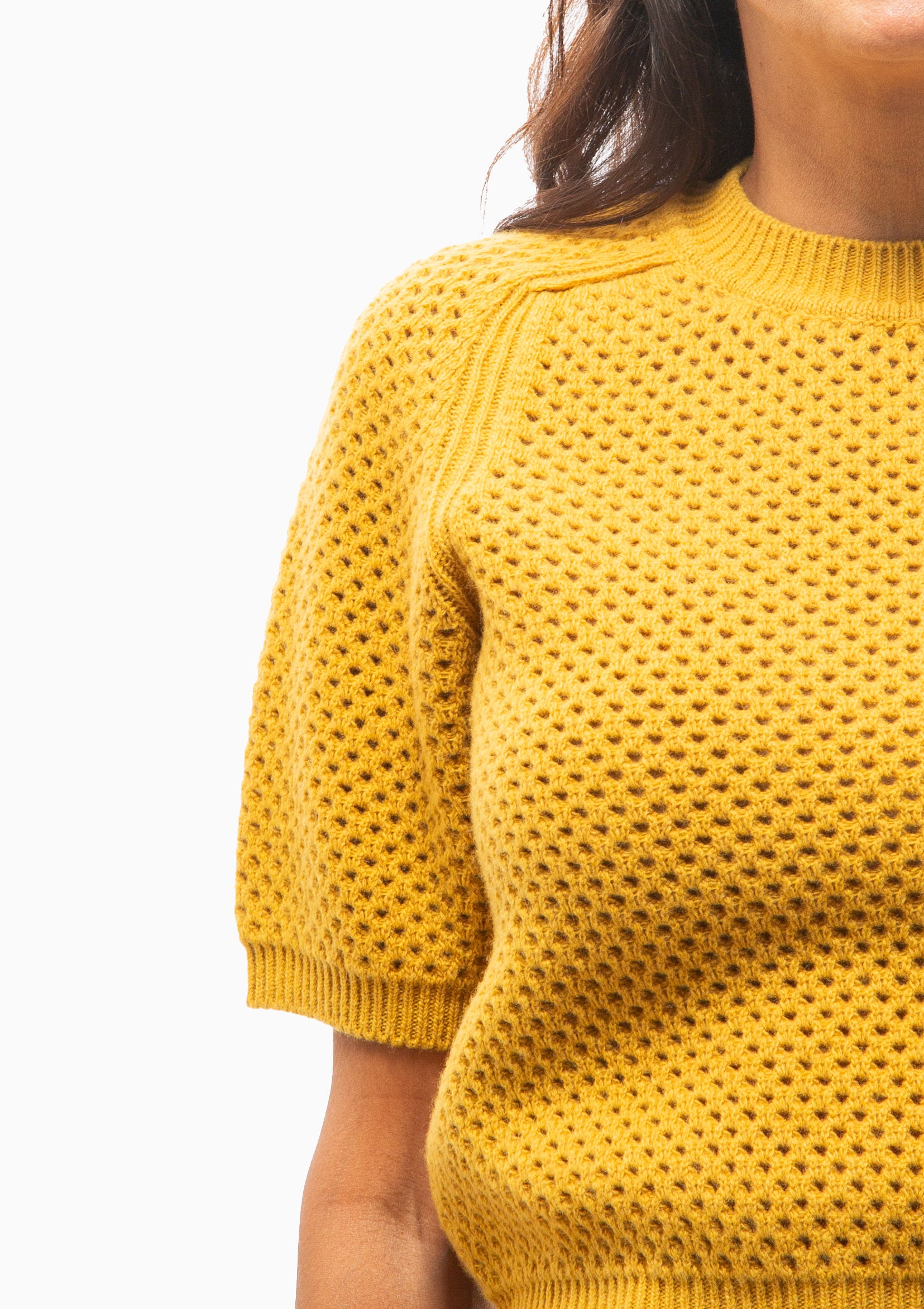 Imara Short Sleeve Knit Top | Turmeric