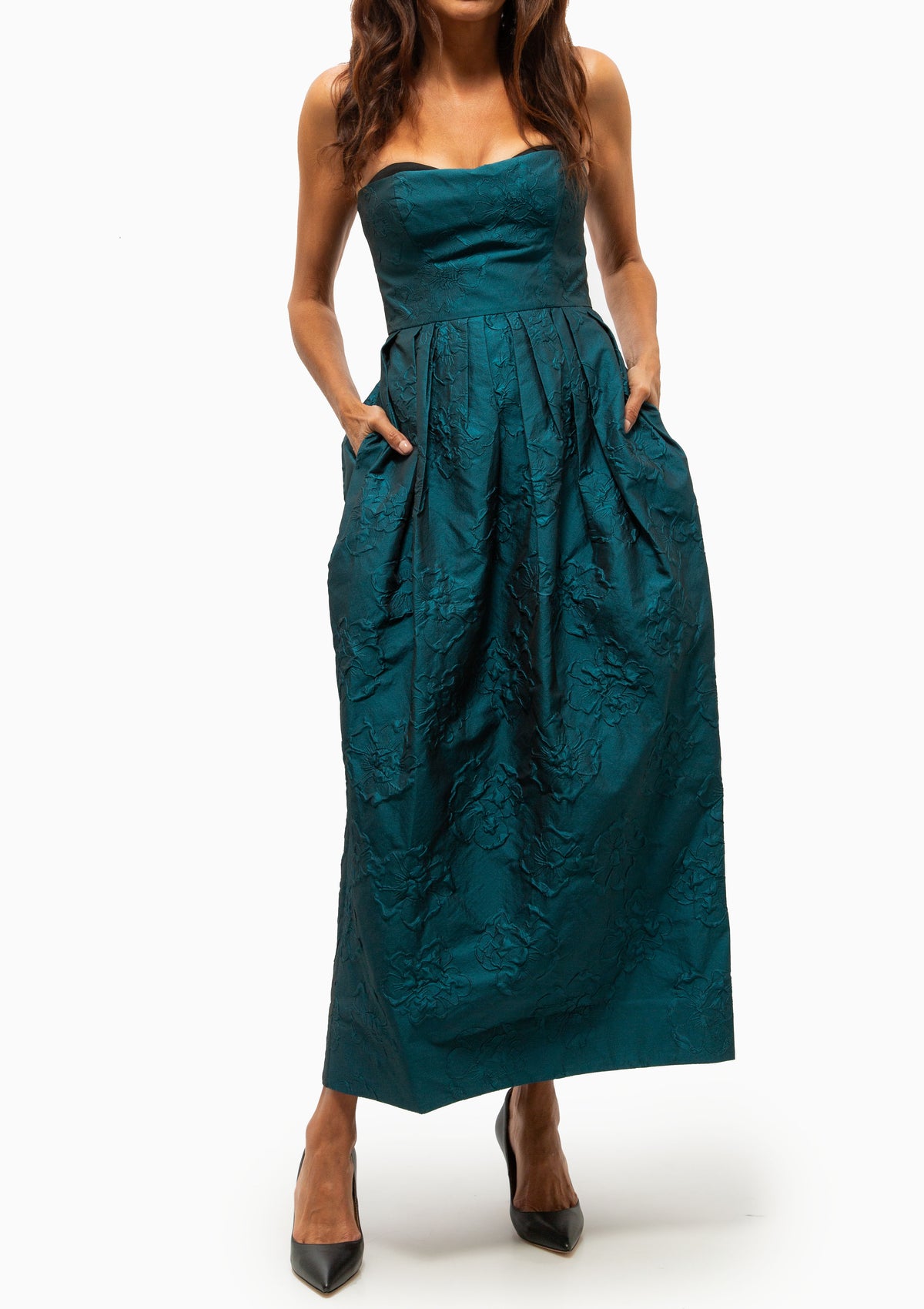 Katerina Strapless Cloque Dress | Beryl