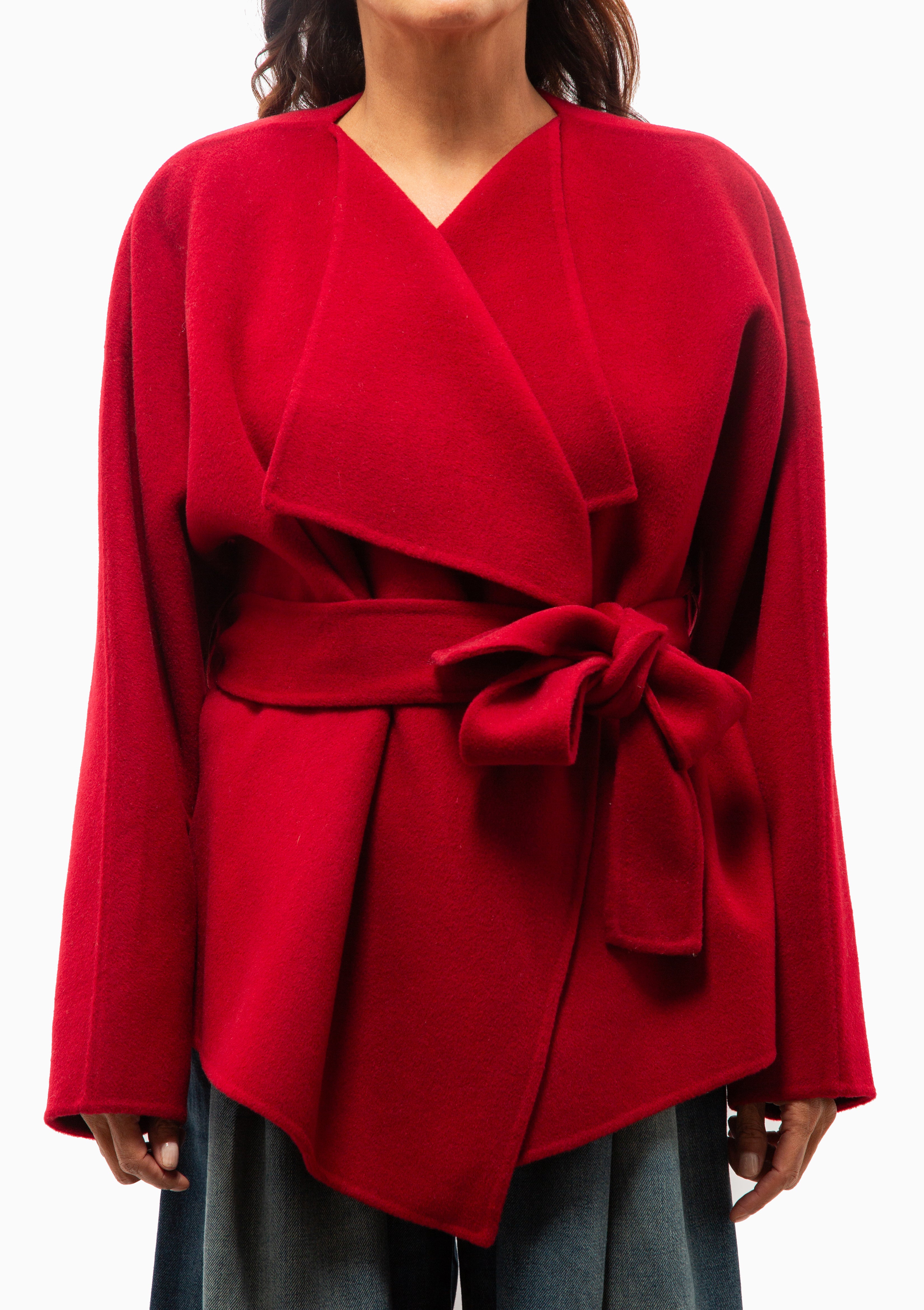 Sasha Wool Coat | Cerise