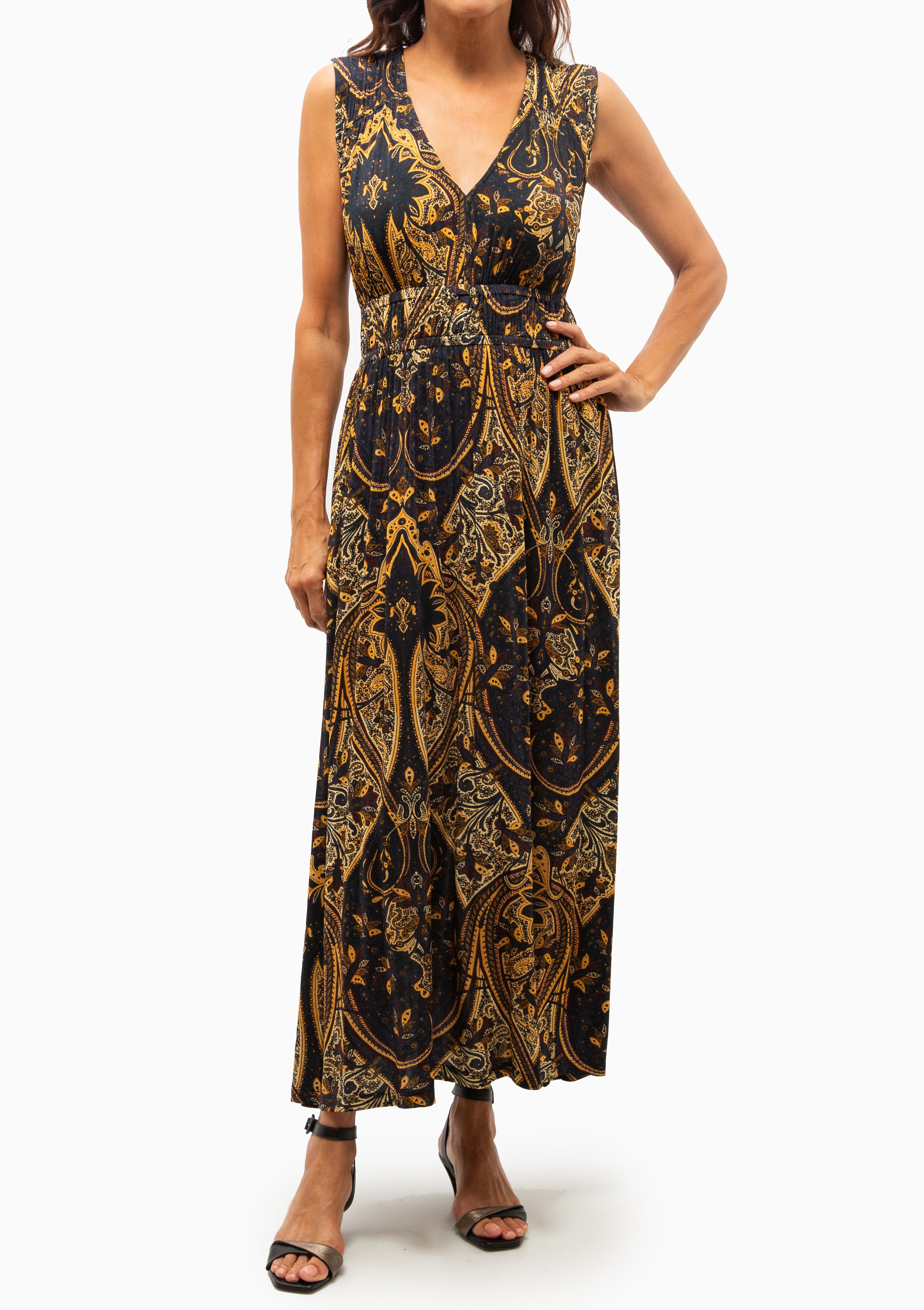 Ursula V-Neck Jersey Dress | Twilight Paisley