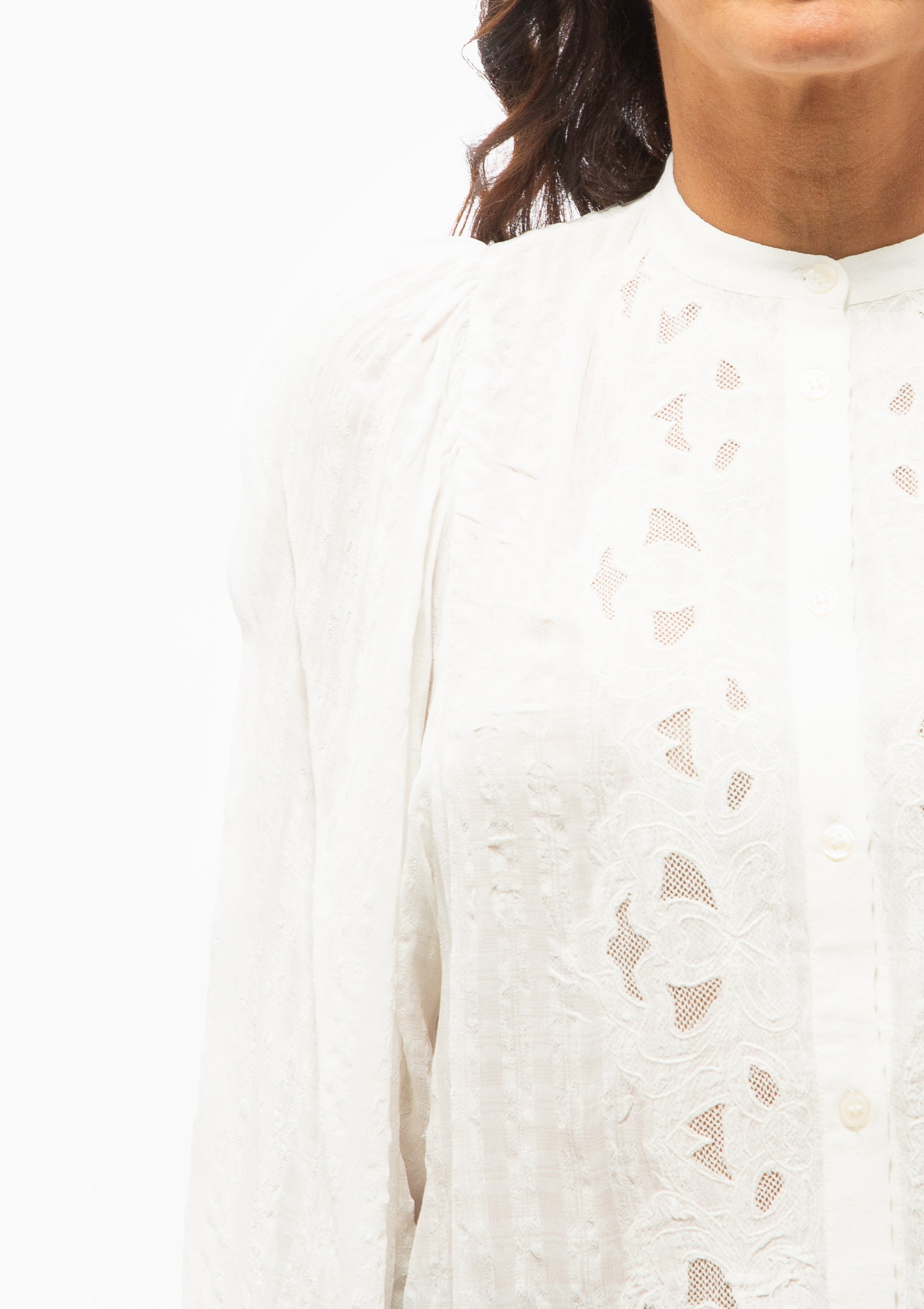 Haldo Embroidered Blouse | Ecru