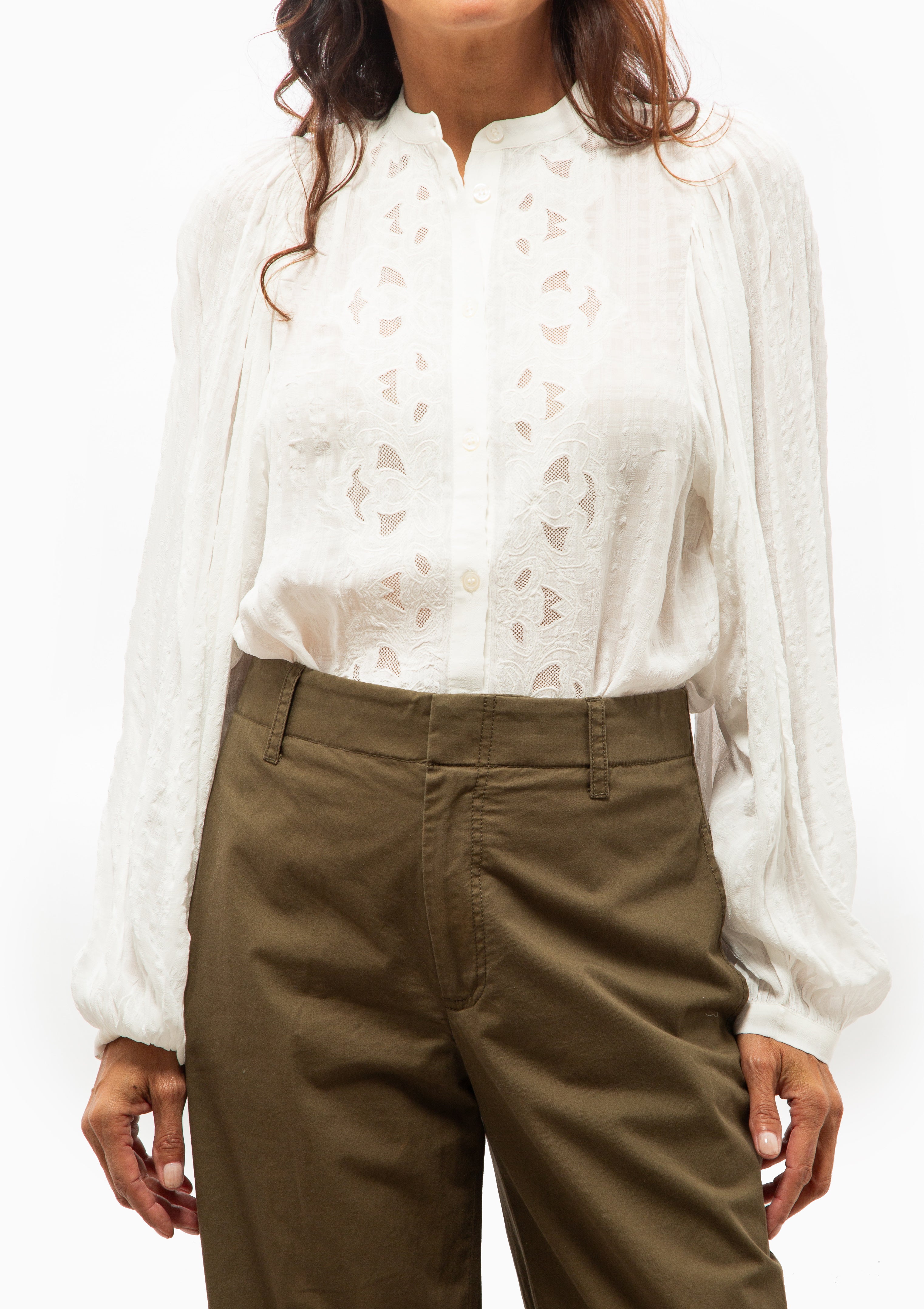 Haldo Embroidered Blouse | Ecru