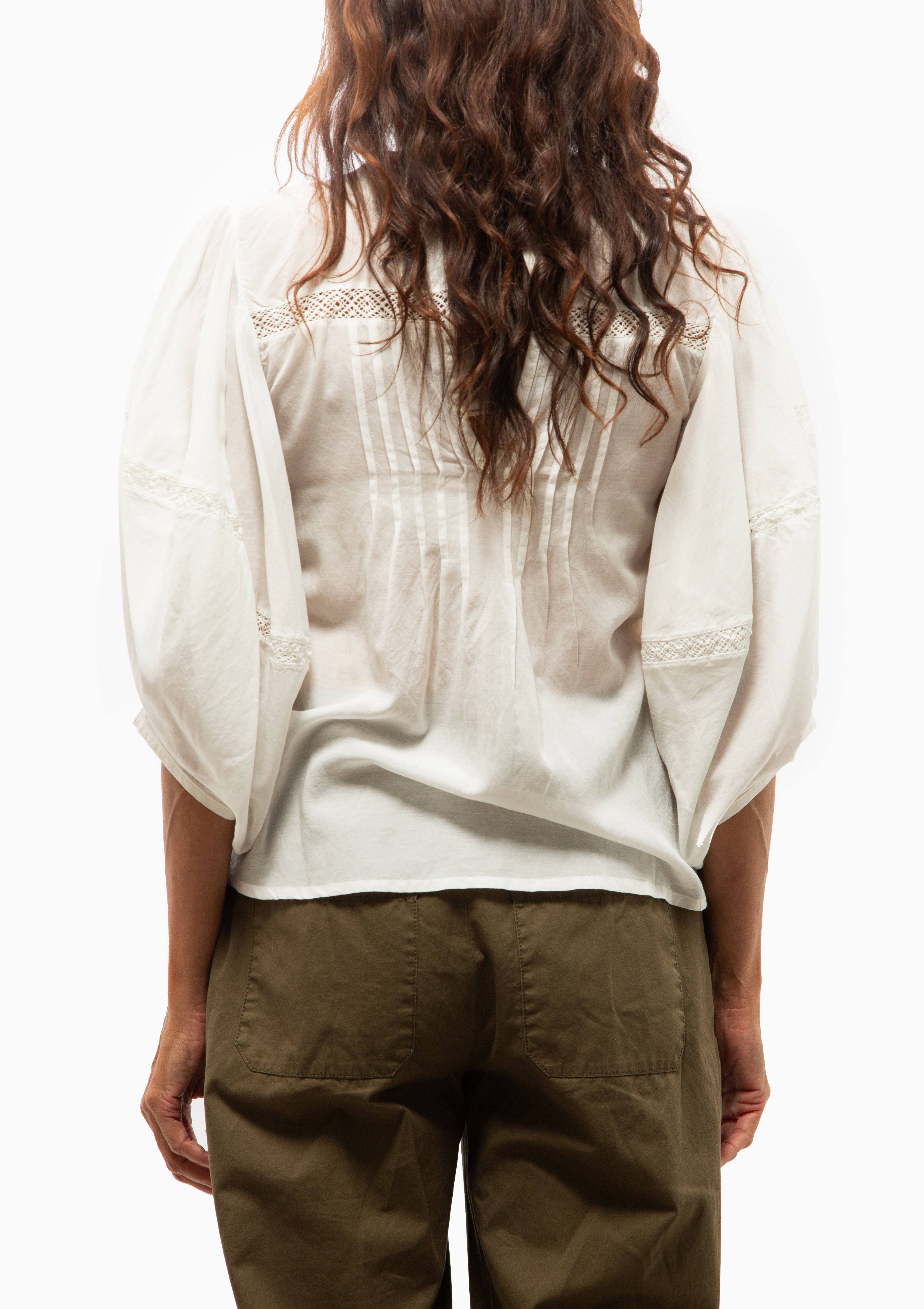 Hava Balloon-Sleeve Blouse | Blanc