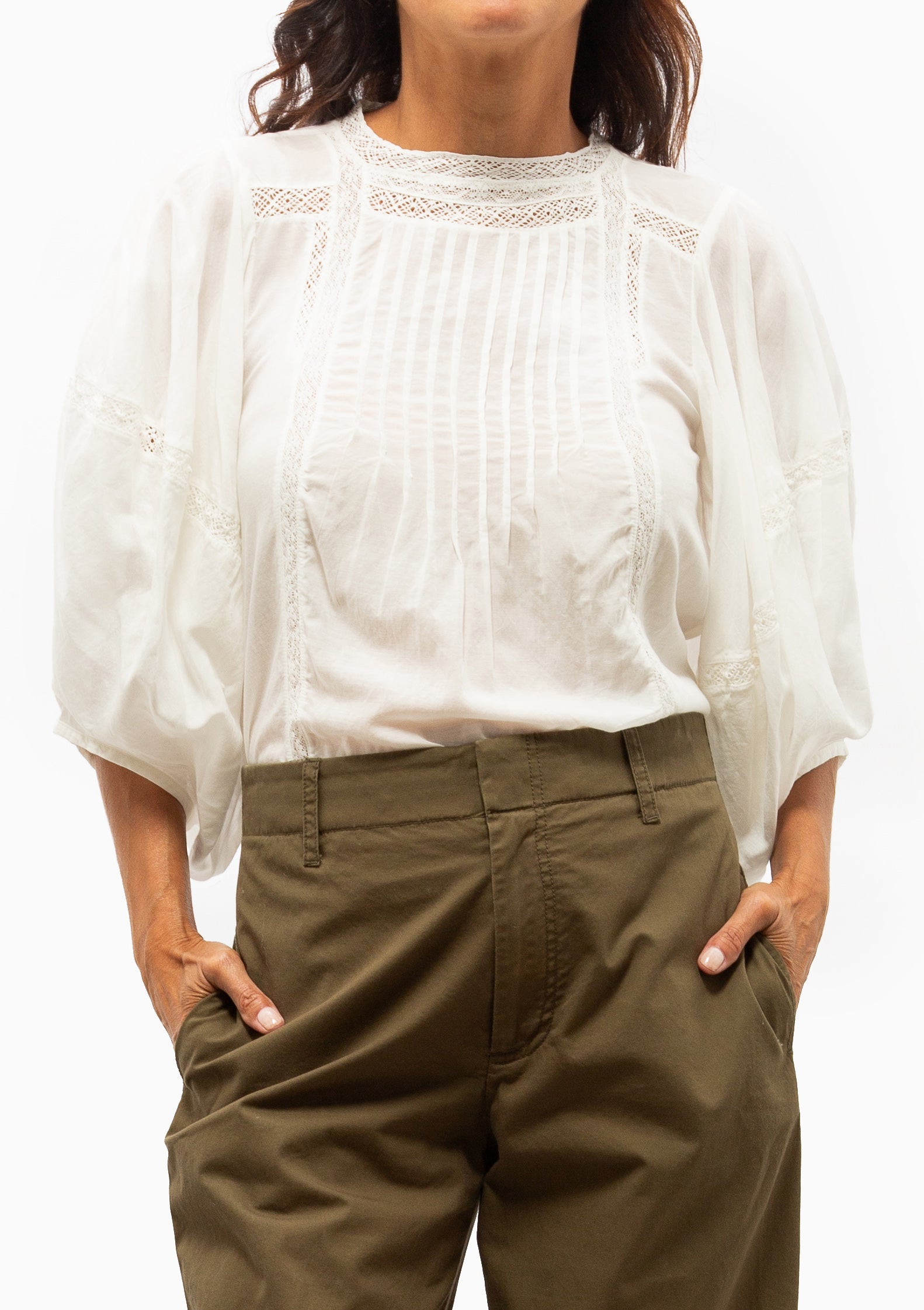 Hava Balloon-Sleeve Blouse | Blanc