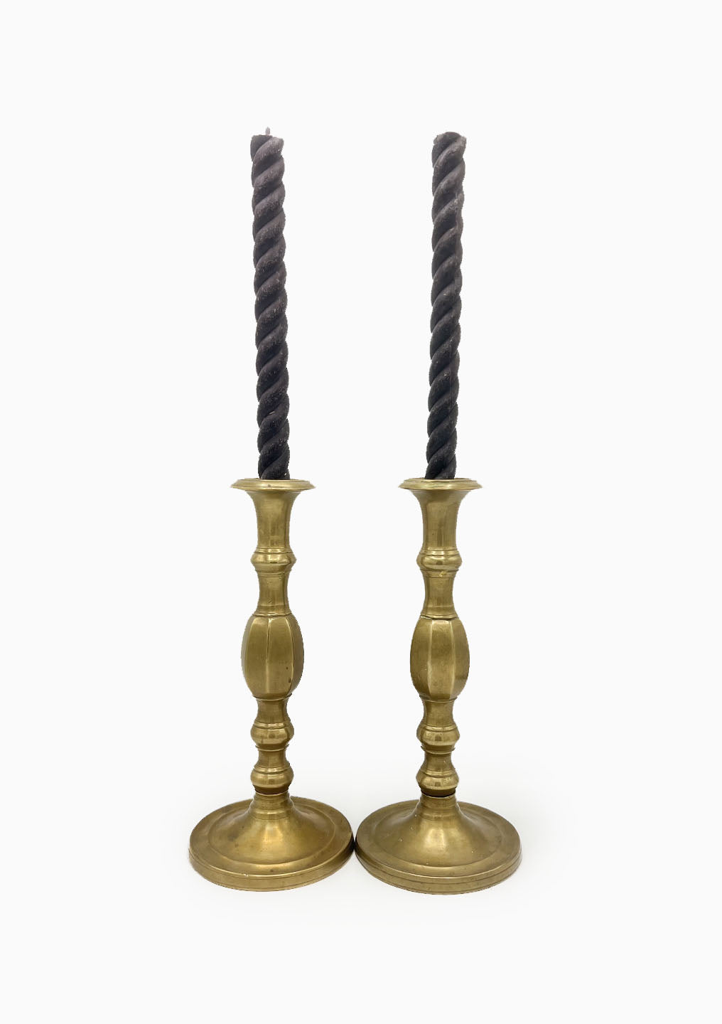 Vintage Brass Candlesticks Pair | 11"