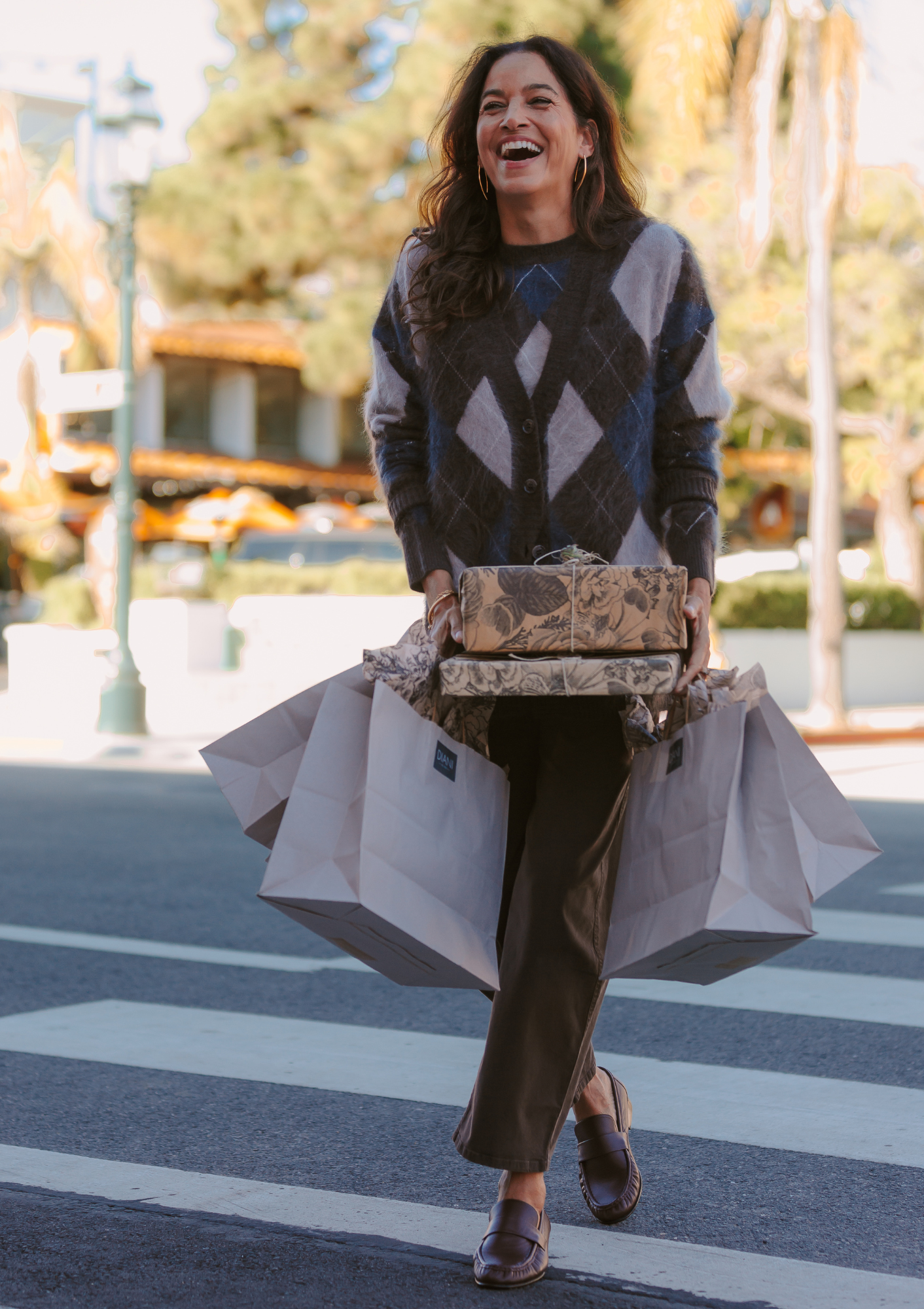 Elaria Cardigan | Wood Argyle Brushed