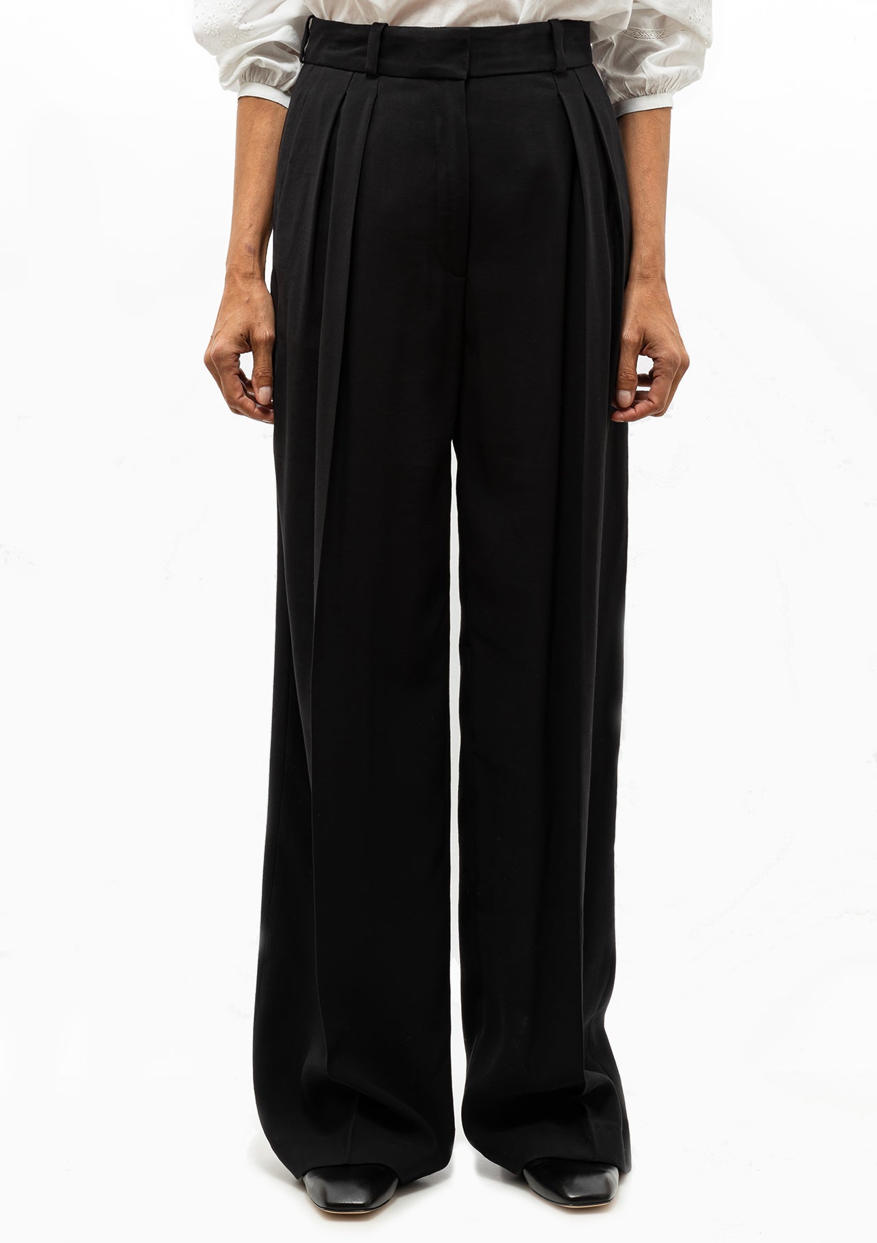 Bjorn Viscose Blend Trouser | Noir