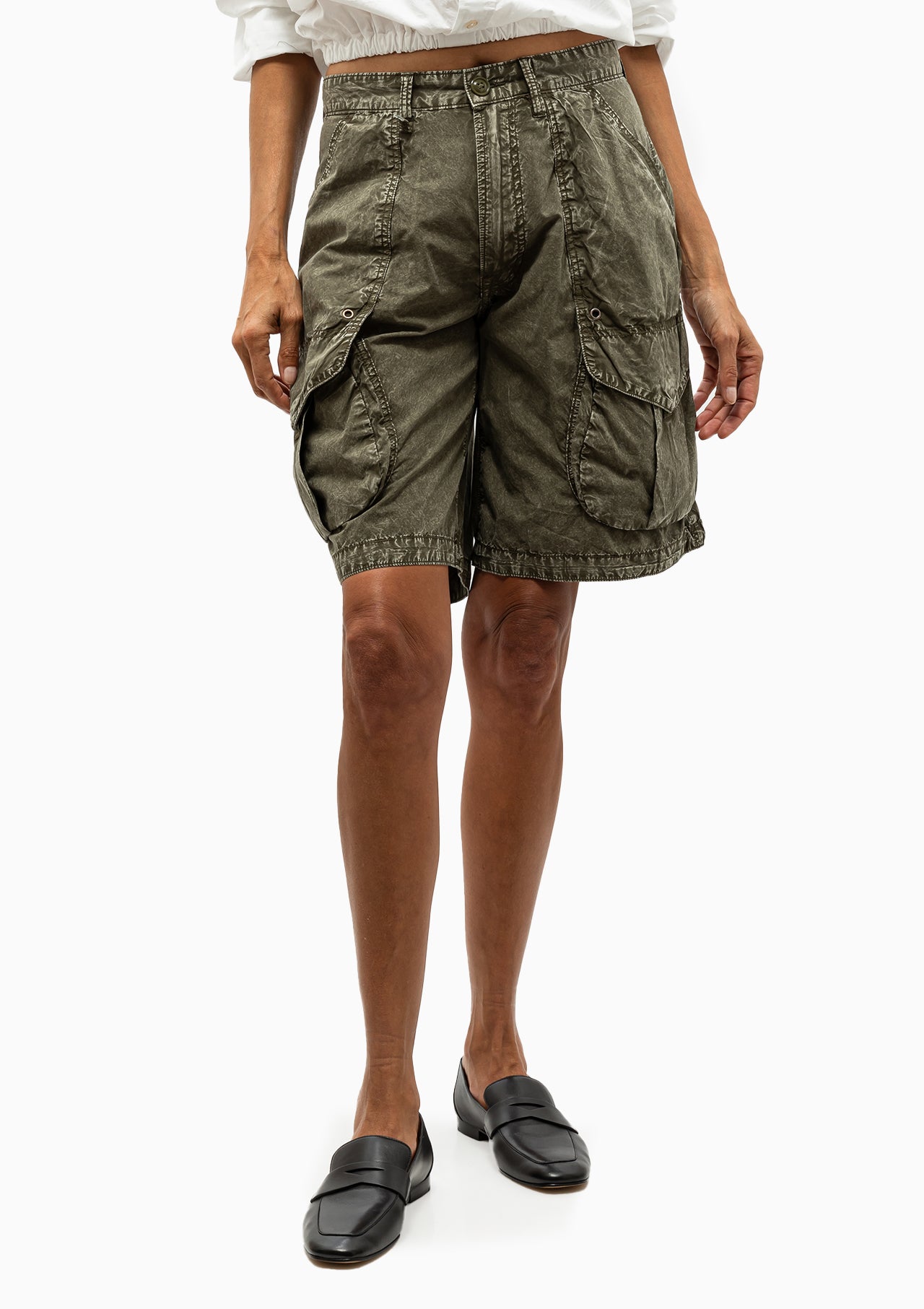 Multipocket Relaxed Shorts | Olive Garment Dye