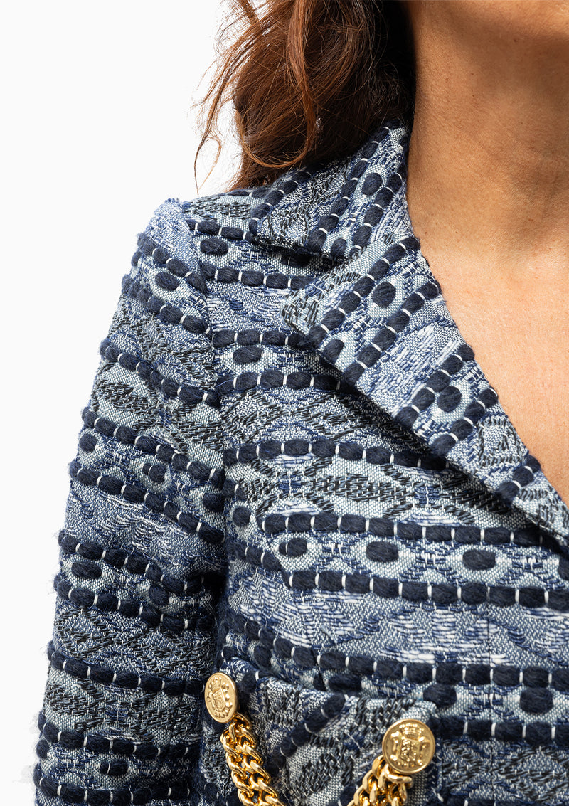 Box Chain Jacket | Indigo Weave