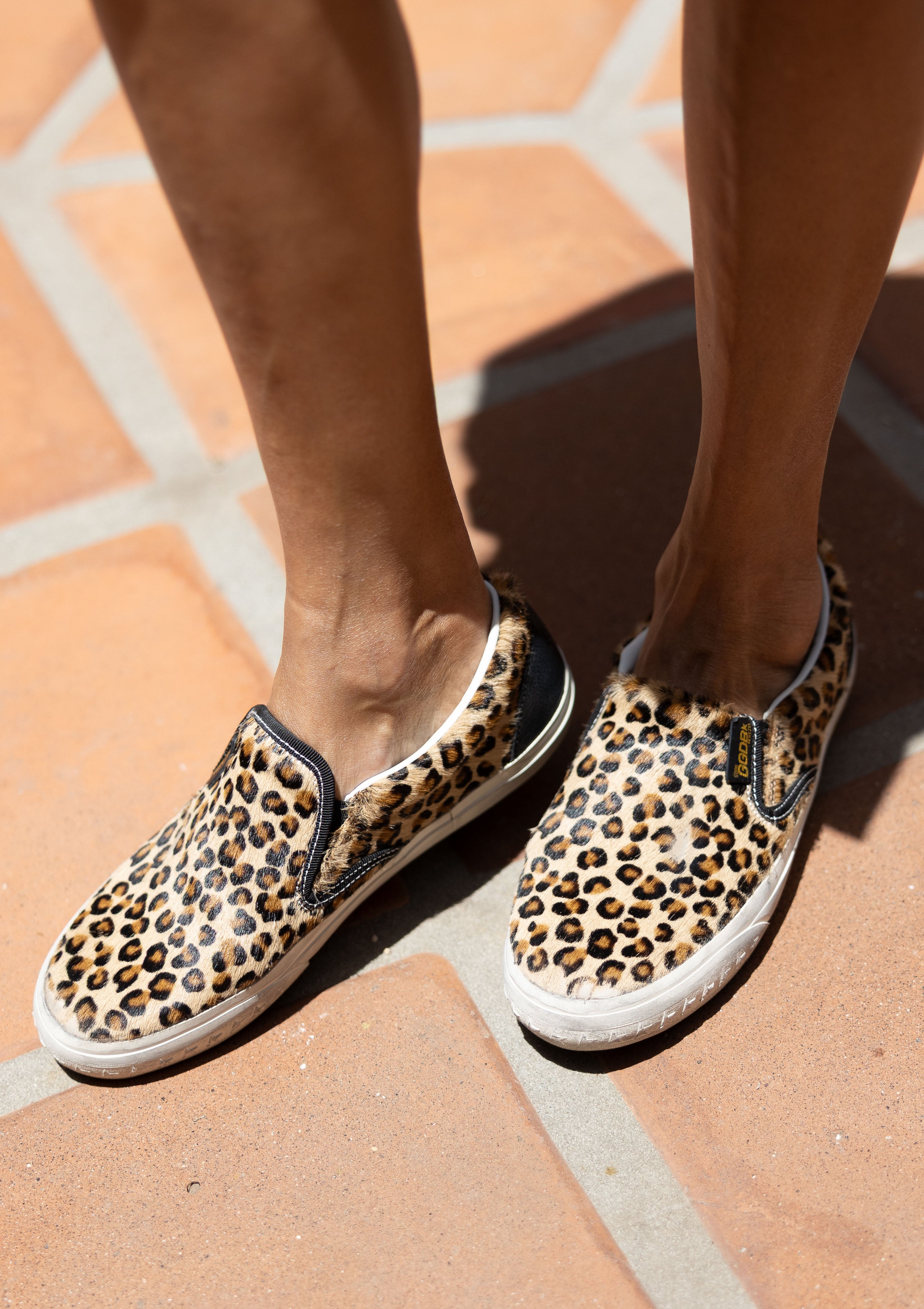 VCE Penstar Sneaker Leopard-Print Pony Leather Heel Tab | Black/Brown