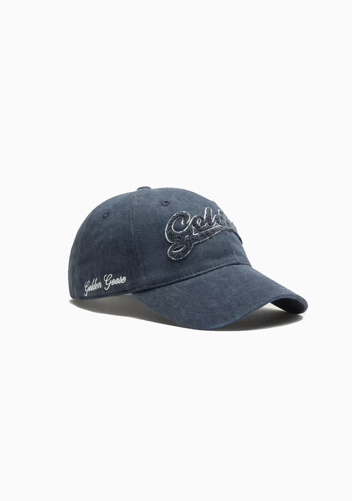 Golden Embroidered Logo Baseball Cap | Navy Blue