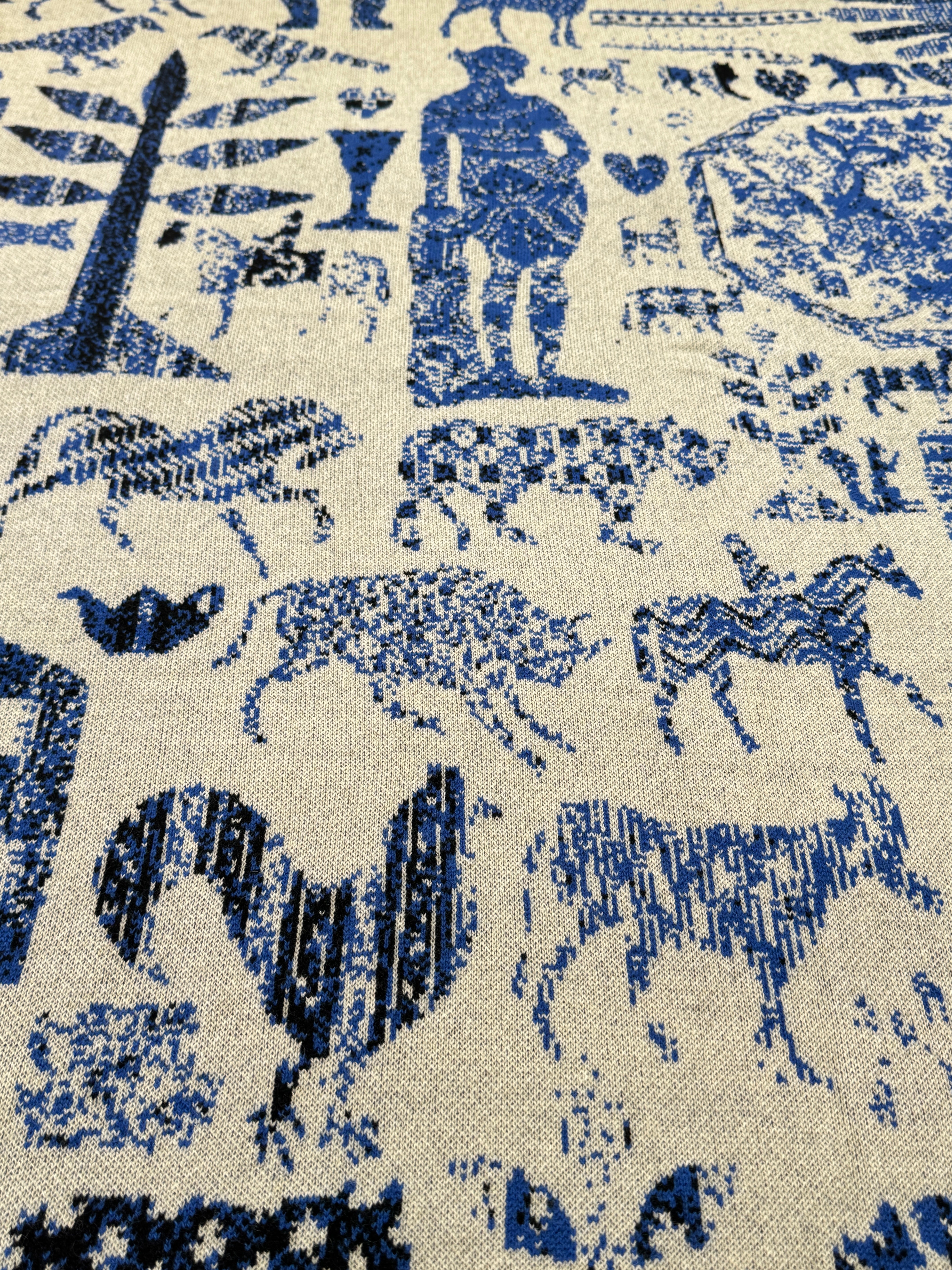 Applique Throw | Cobalt, 51"x71"