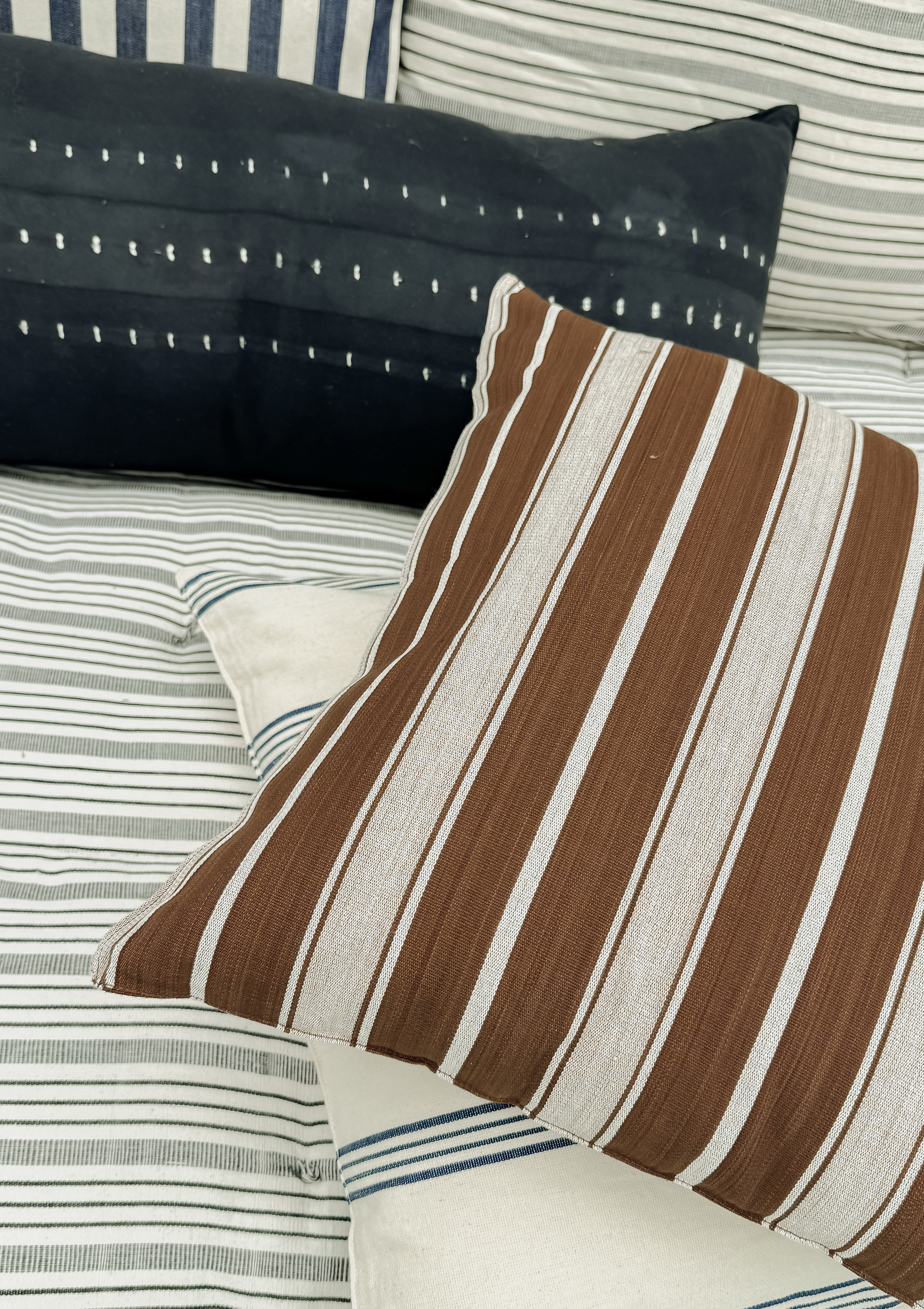 New Cushion, Chocolate Brown/Ecru | 20" x 20"