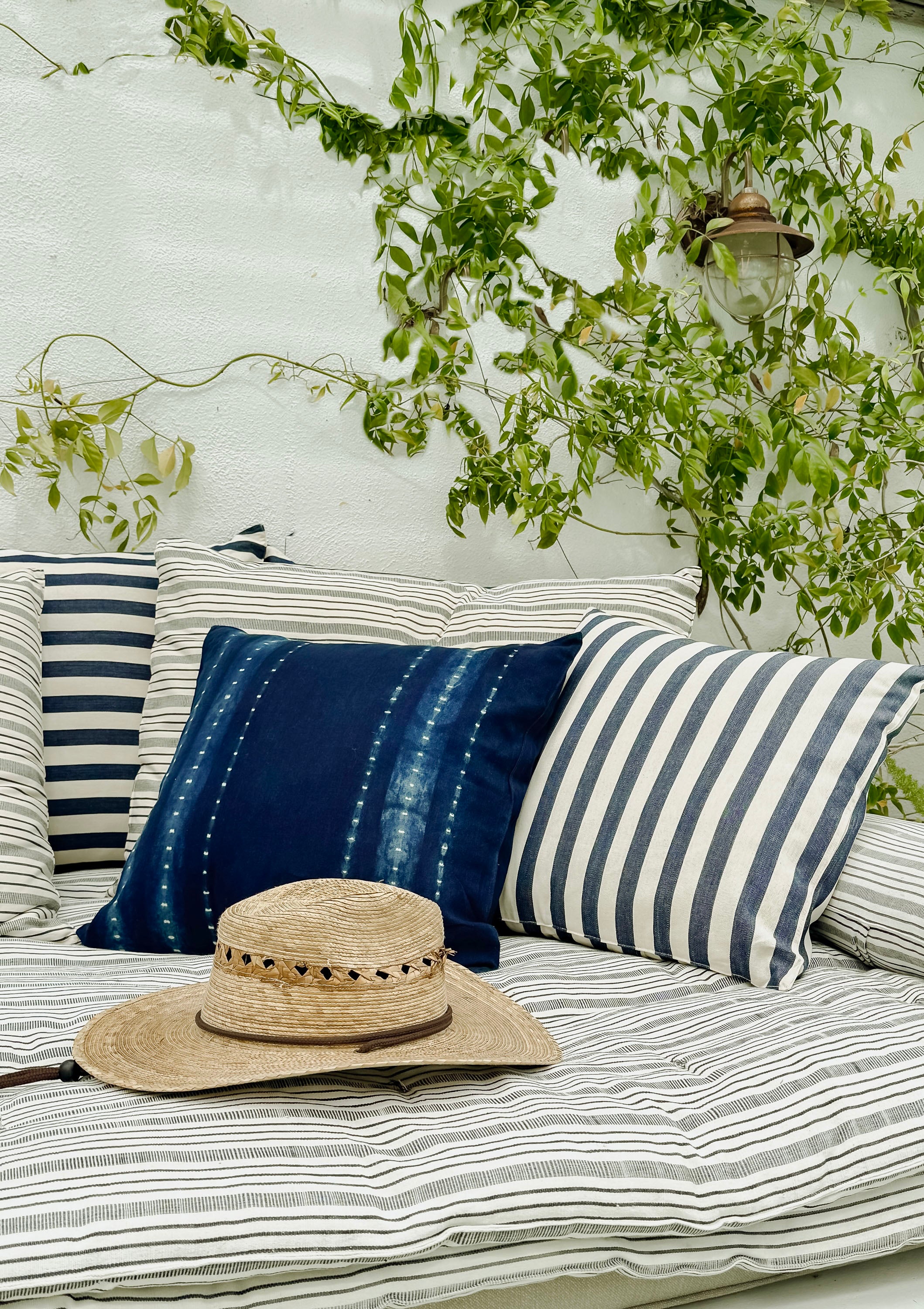 New Cushion, Navy/Off White Bold Stripe | 20" x 20"