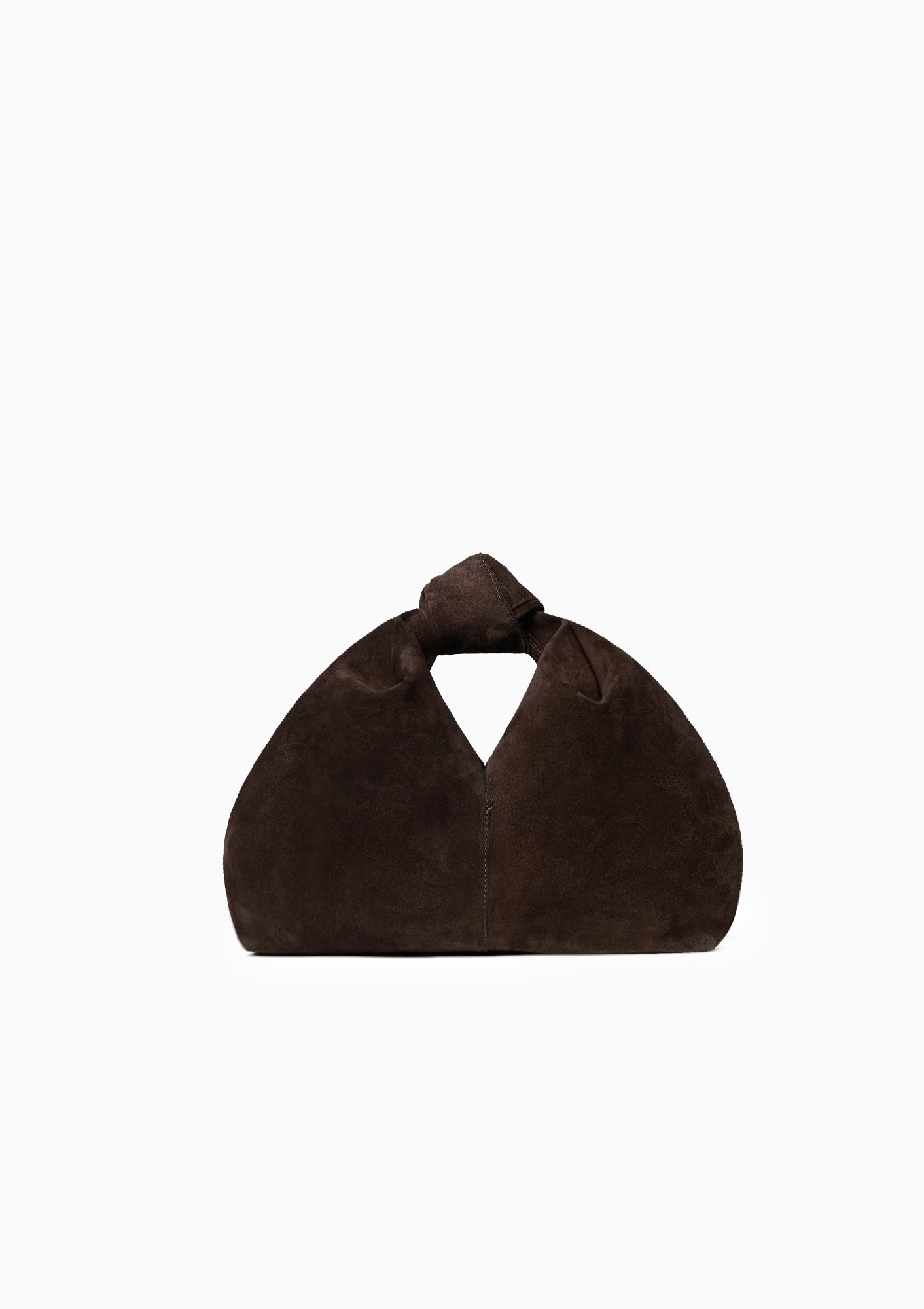 Helga Scarf Knot Clutch | Brown Suede