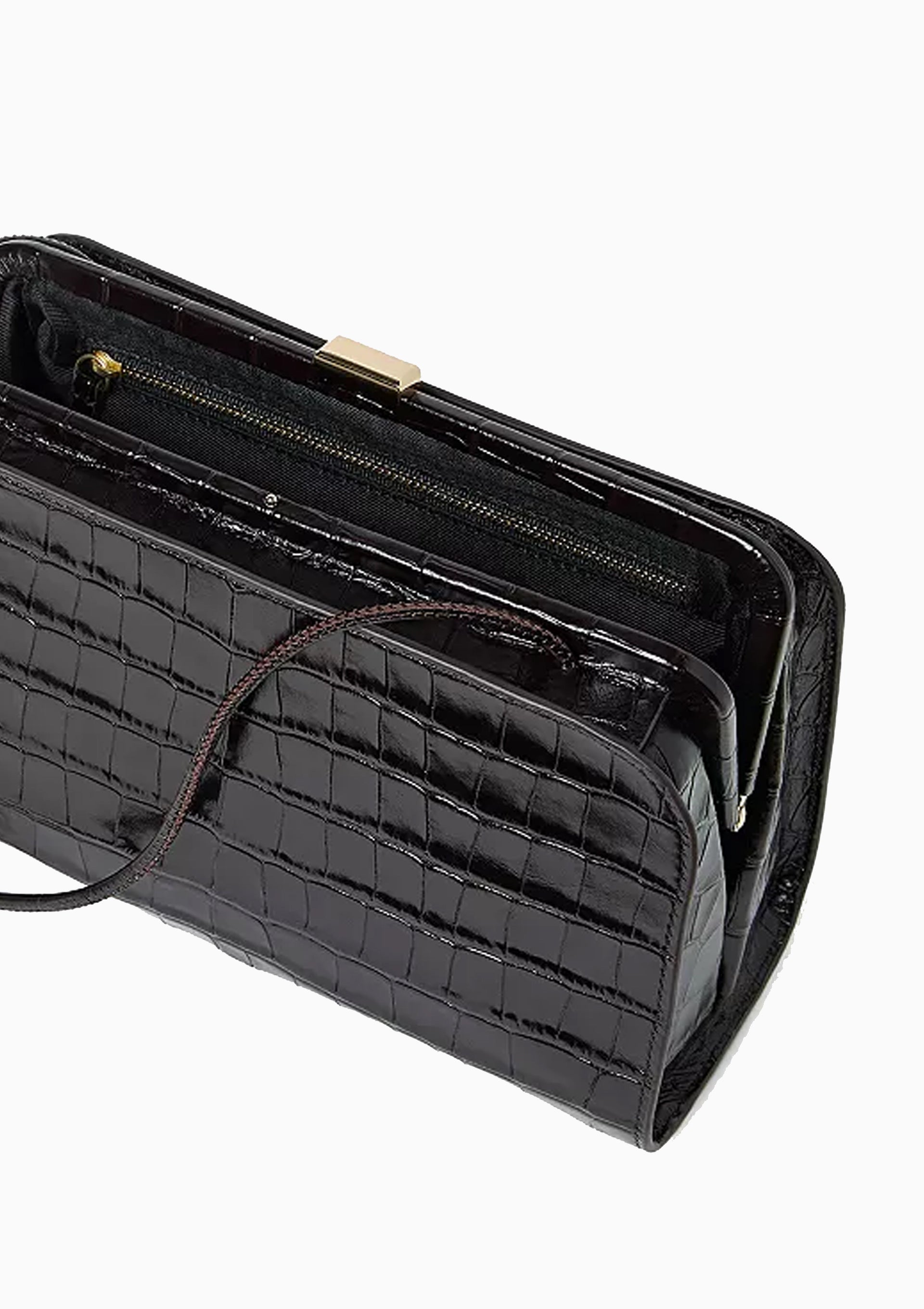 Zella Covered Frame Clutch | Ebony