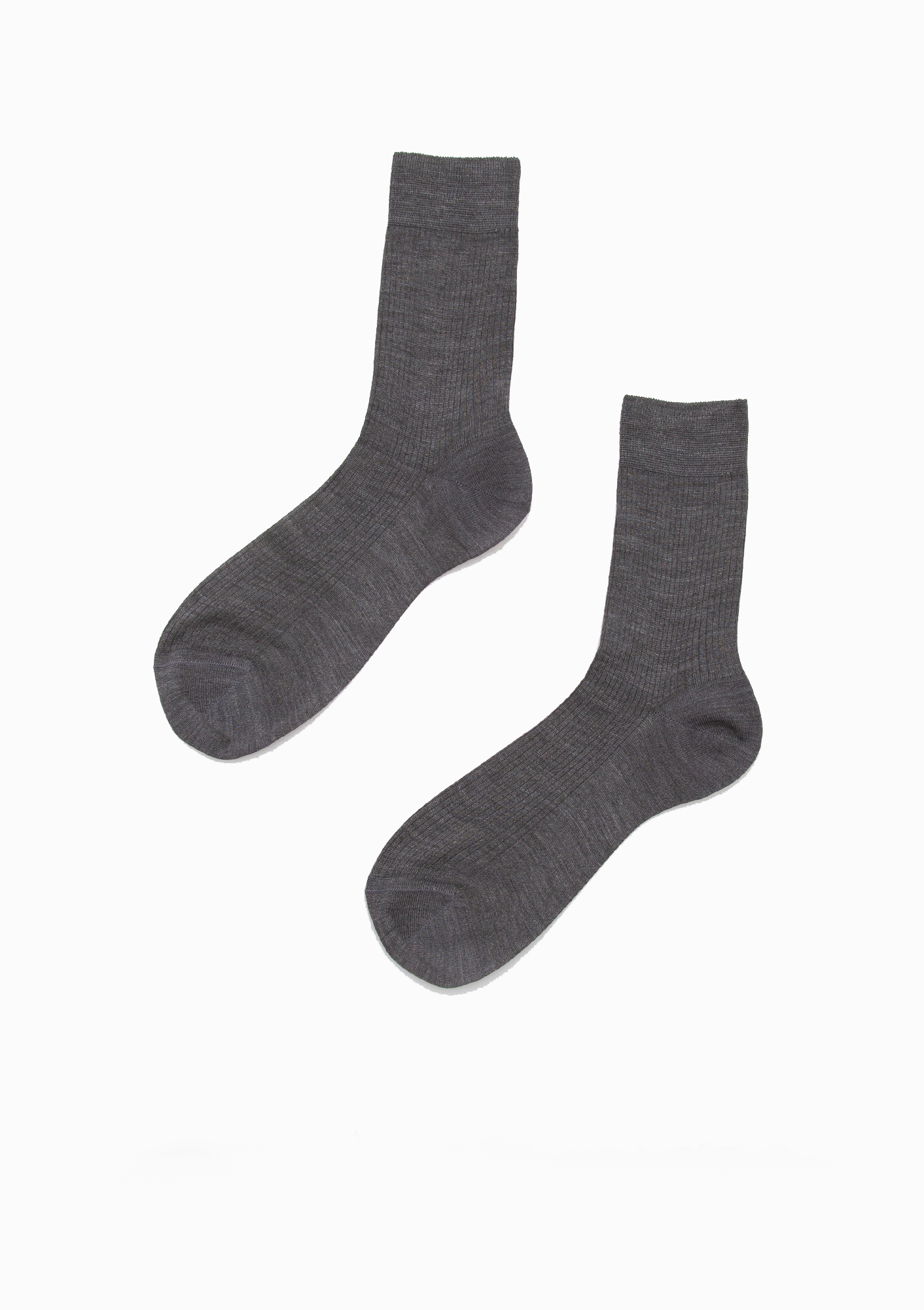 One Ribbed Socks | Grey Melange