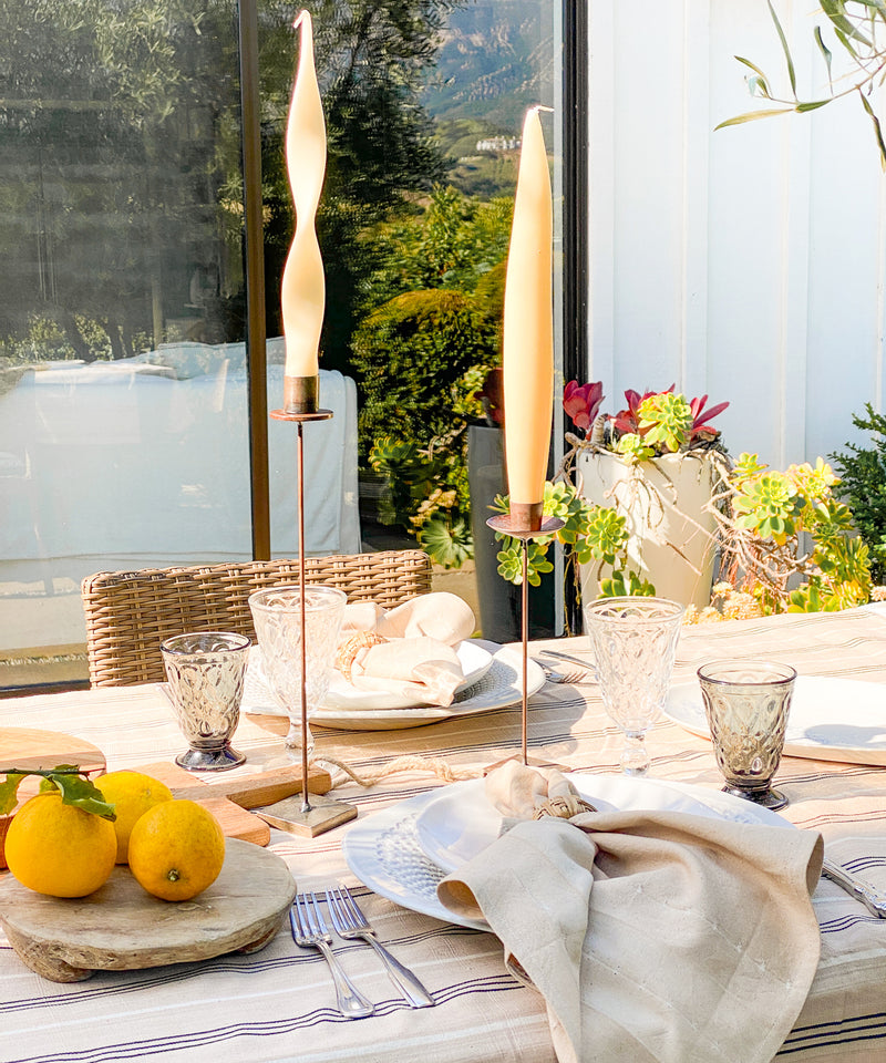 Glossy Double Twist Dinner Candle | 12"