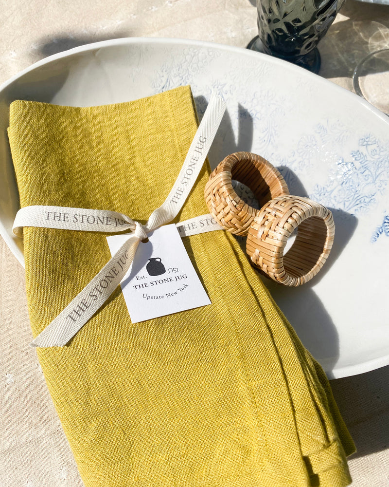 Echinacea 100% Stone Washed Linen Napkin | Set Of 4