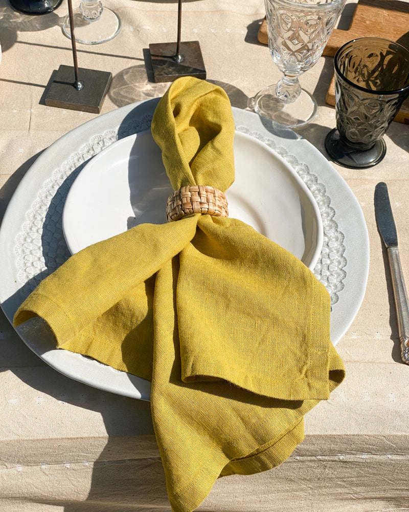 Stonewashed Linen Napkins Set of 12, Natural Linen Cloth Napkins