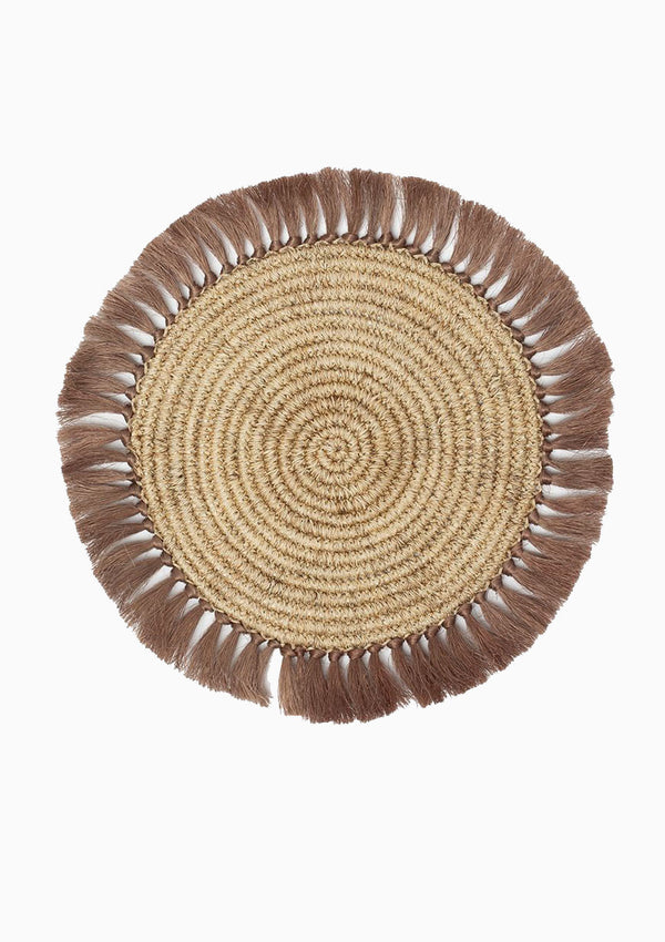 Round Fringe Placemat | Taupe