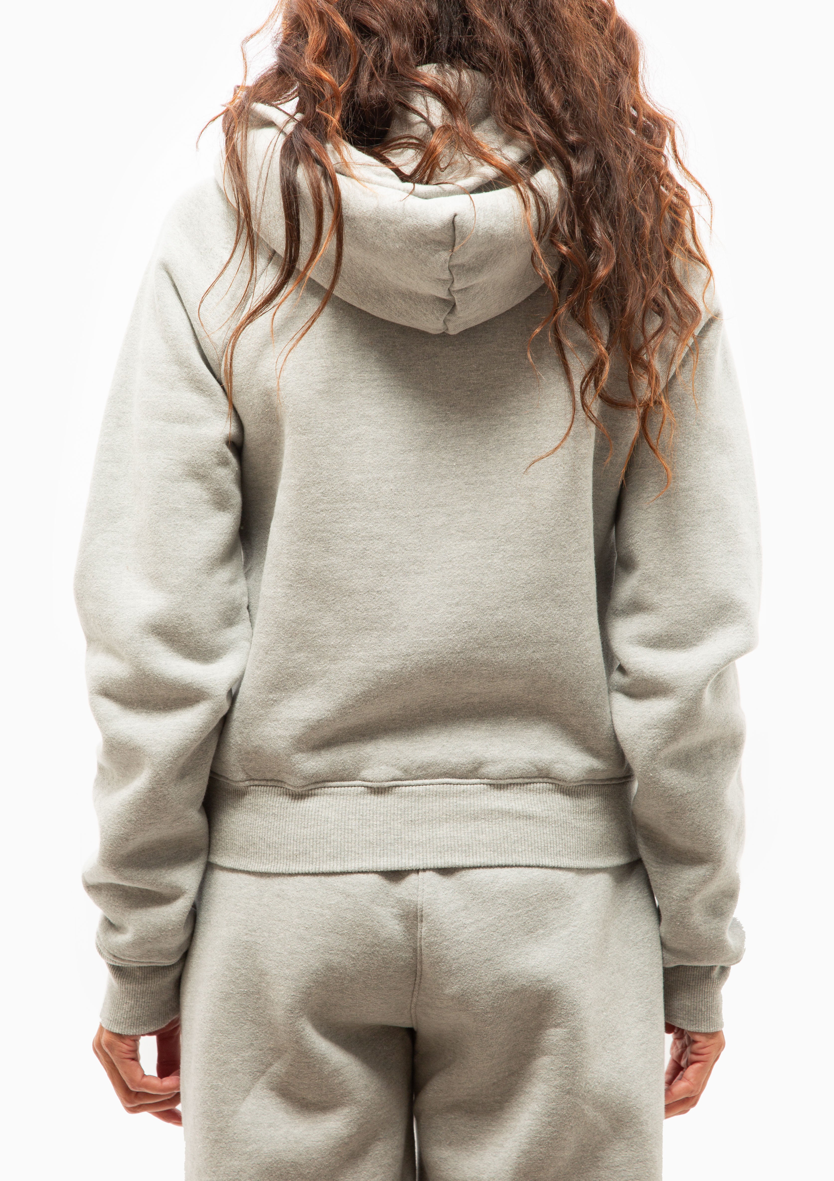 Shrunken Raglan Hoodie | Heather Grey/Black