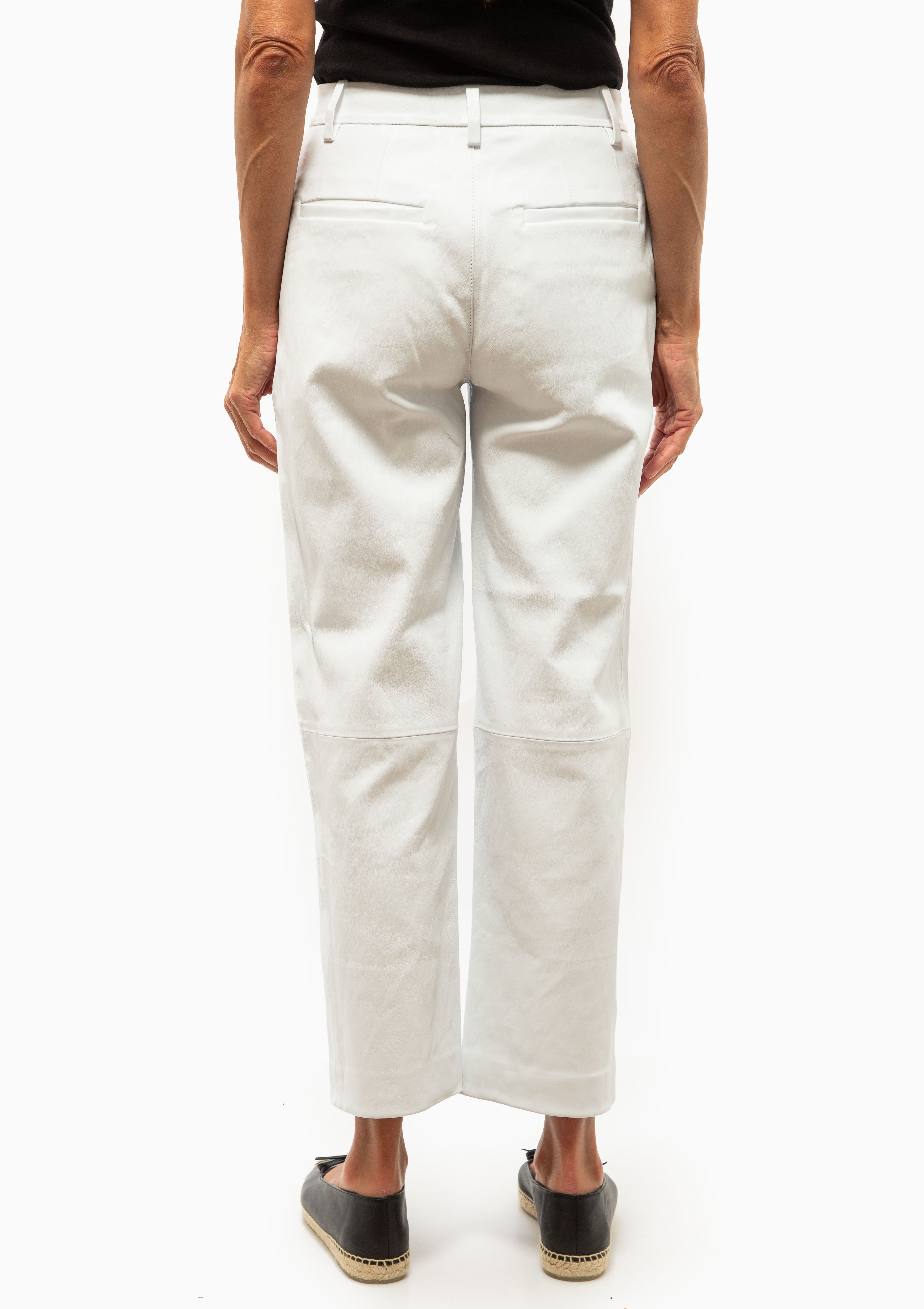 Leather Cropped Baggy Trousers