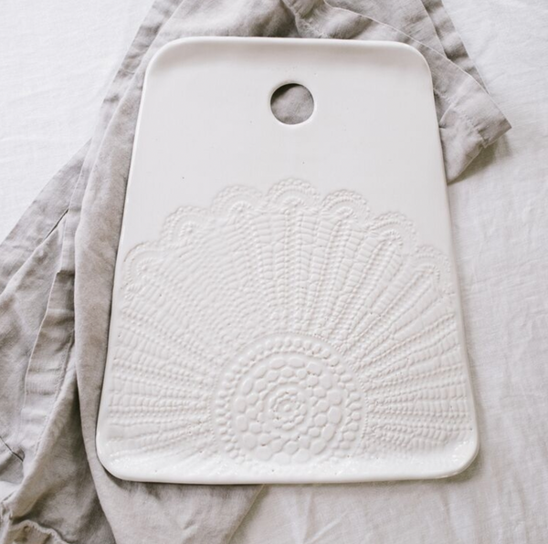 Lace Cheeseboard | White