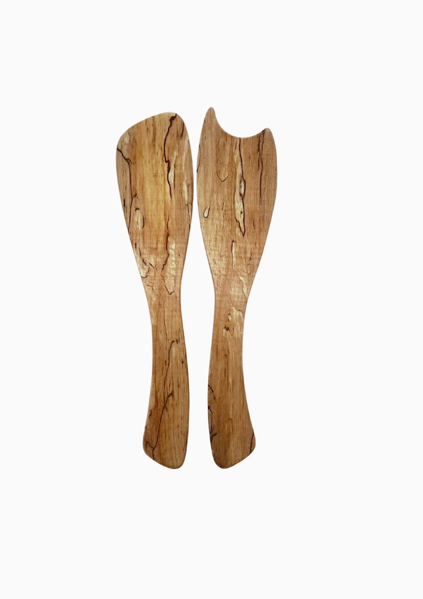 Rustic Spalted Maple Salad Tossers | Large