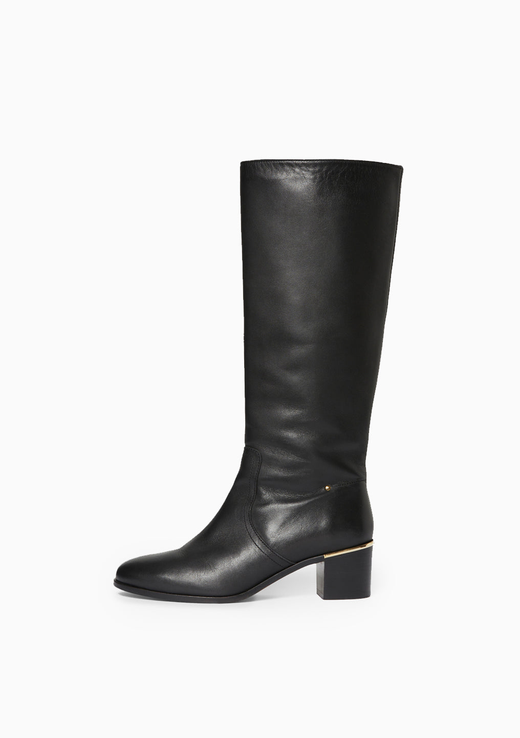 Smooth Leather Riding Boots | Noir