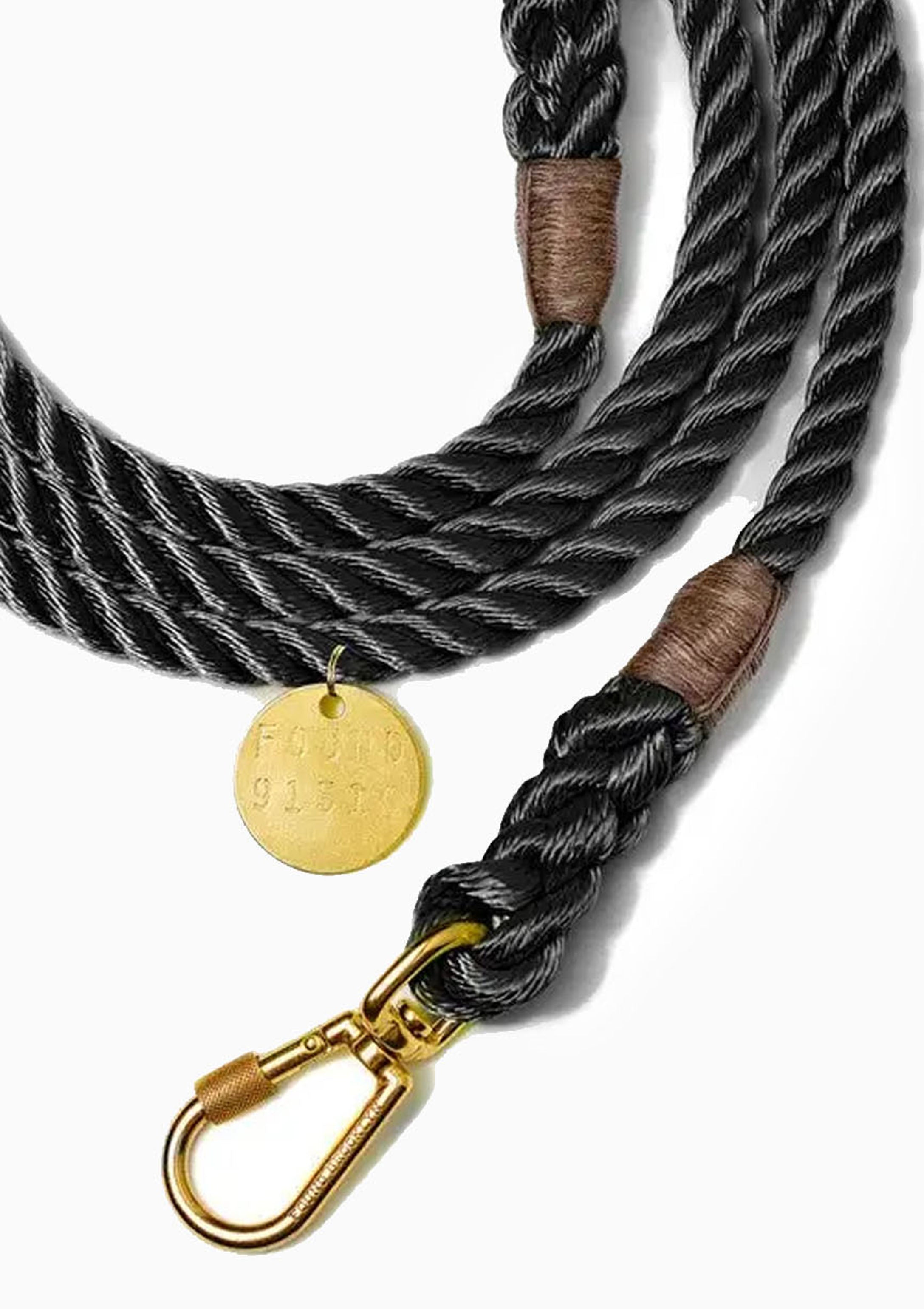 Adjustable Rope Dog Leash, Black | Large